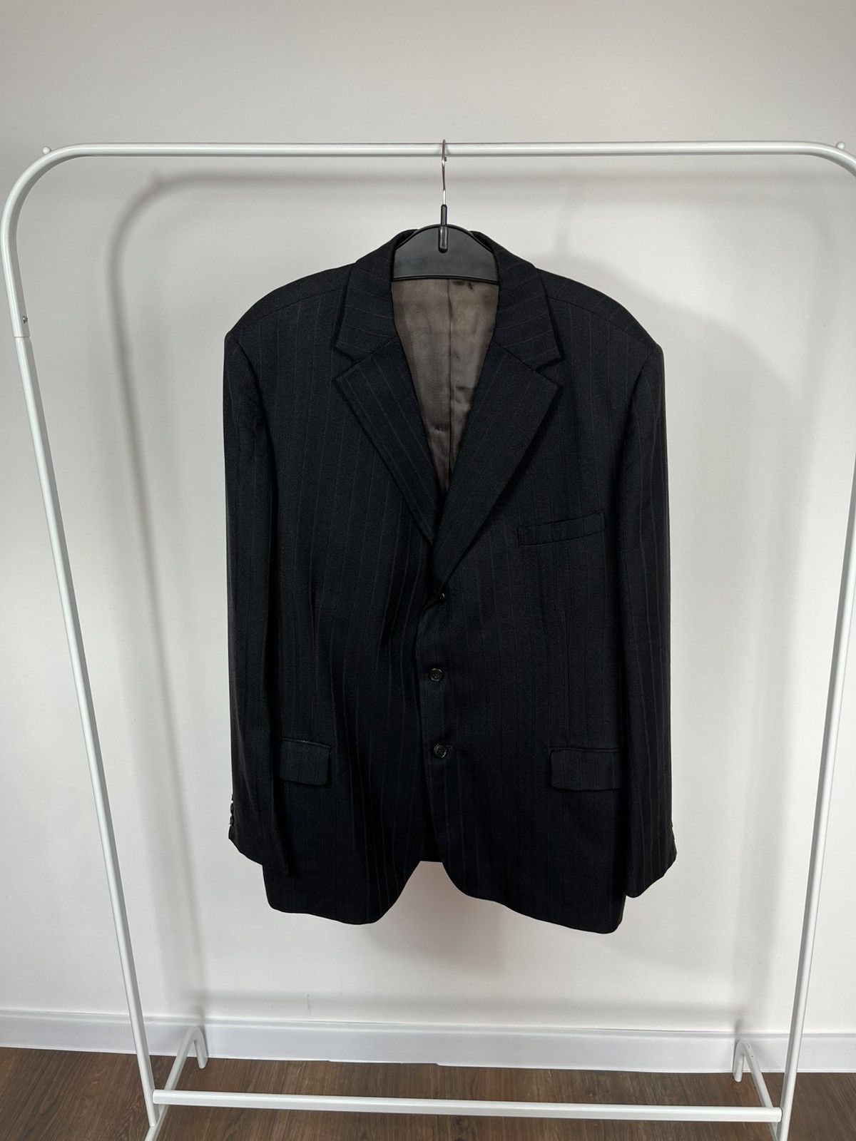 Other Vintage 1973 Tailored Pinstripe Blazer Jacket Dark Wool Coat Size US L / EU 52-54 / 3 - 1 Thumbnail