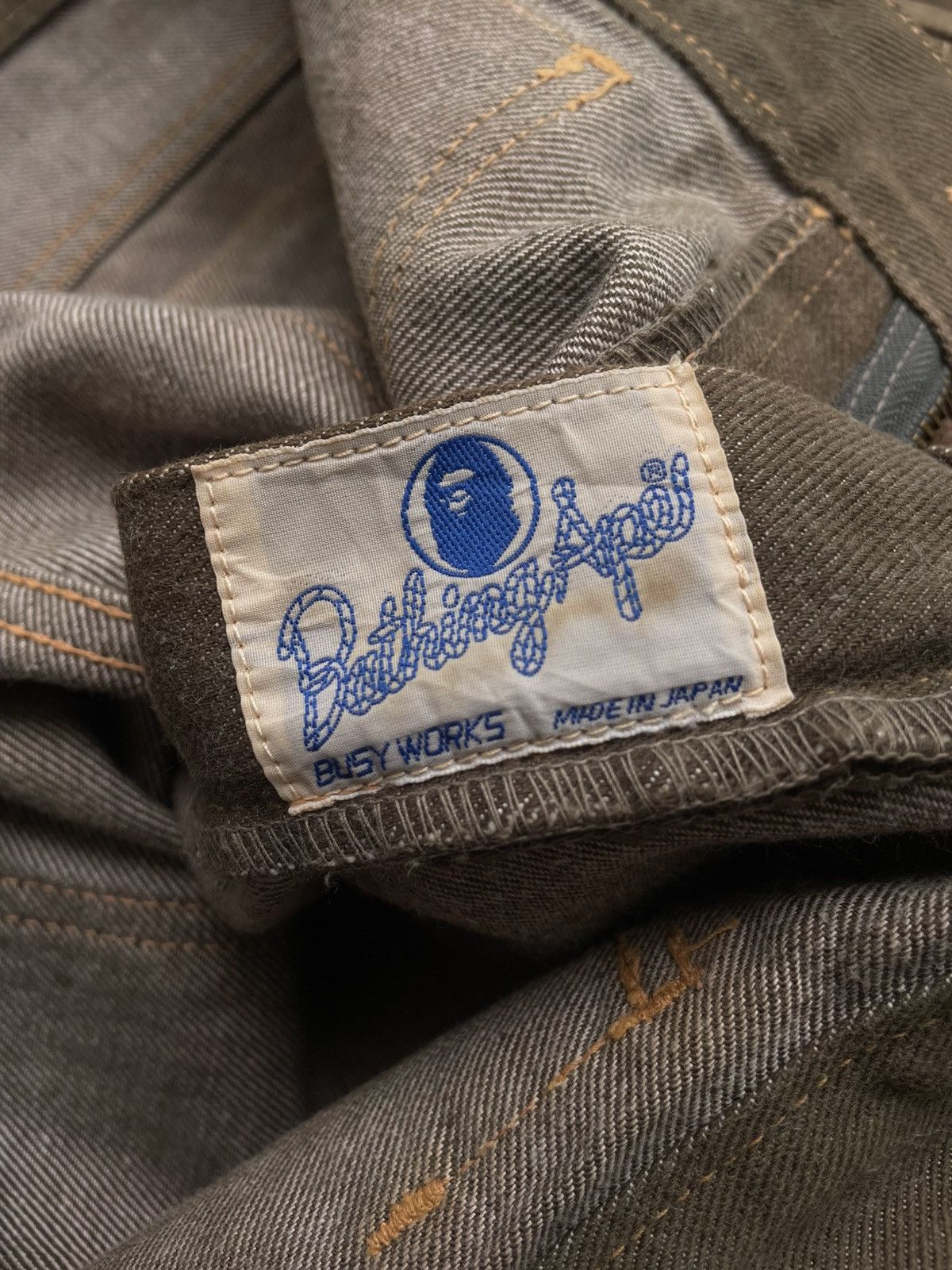 Bape Vintage 2000's Bathing Ape Busy Work Denim Bush Pants Size US 31 - 11 Thumbnail