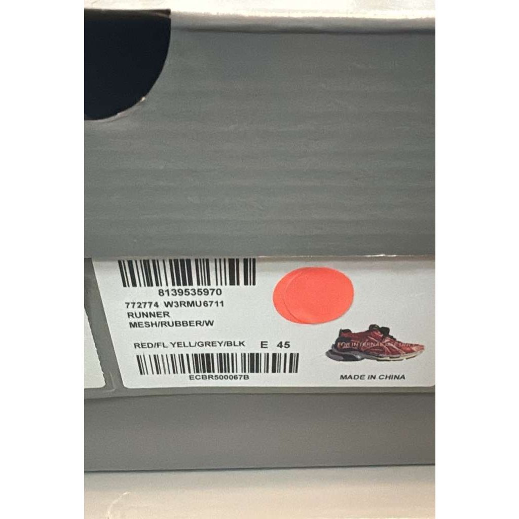 Balenciaga o1rshd1 Mesh Rubber Runner in Red/Yellow/Grey/Black Size US 12 / EU 45 - 18 Thumbnail