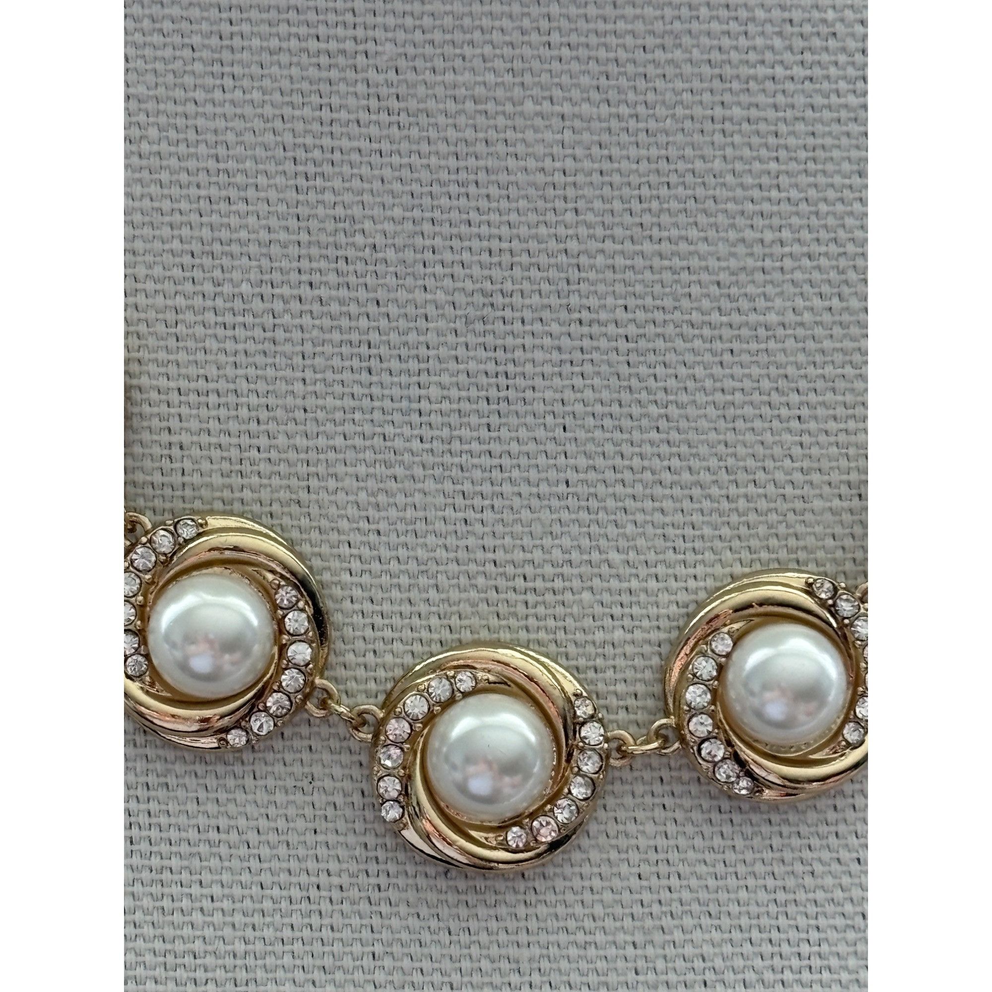 Charter Club Charter Club Gold-Tone Necklace With Faux Pearls & Rhineston Size ONE SIZE - 2 Thumbnail