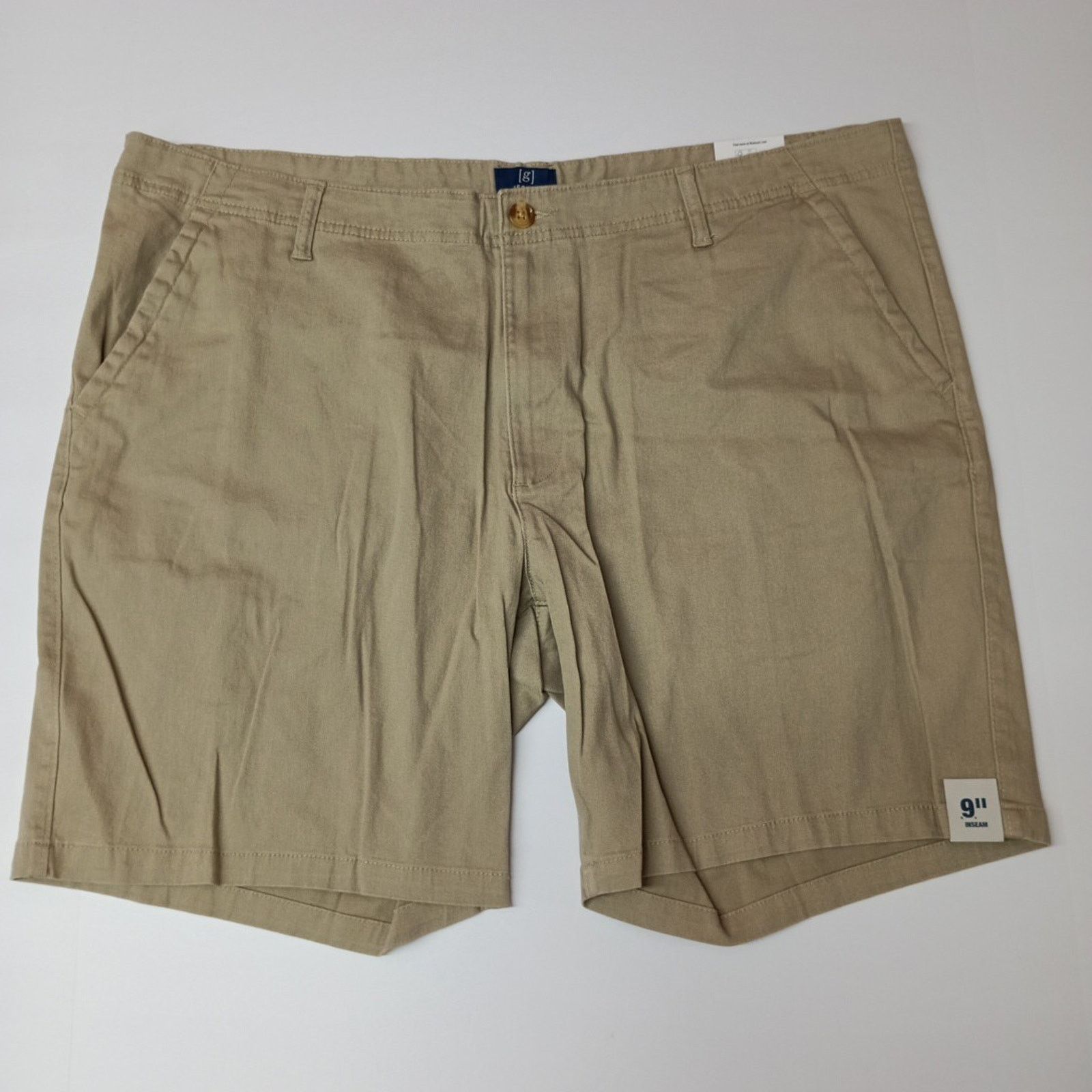George George Twill Shorts Men's Size 42 Beige Flat Front 9" Inseam Size US 42 / EU 58 - 1 Thumbnail