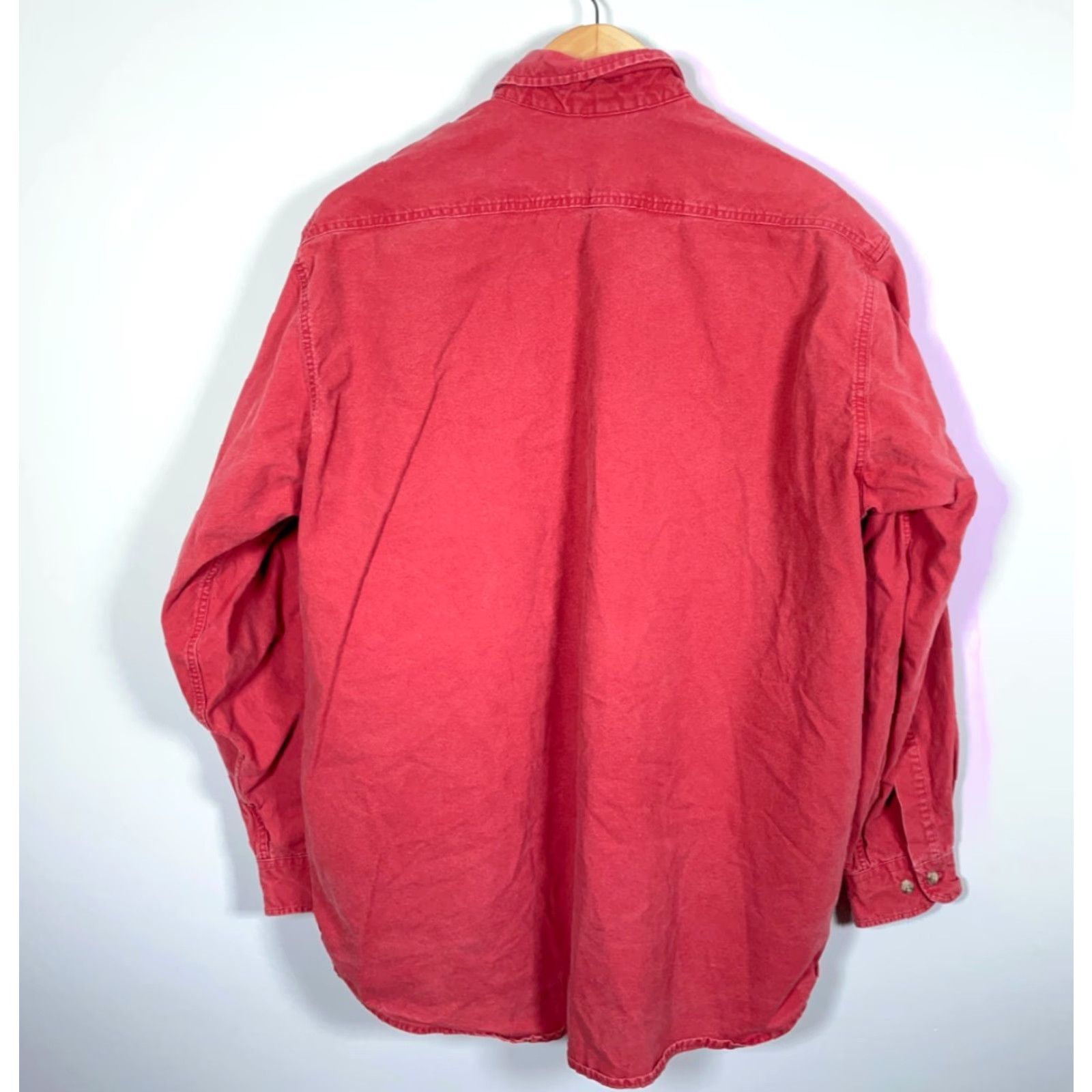 Carhartt VINTAGE Carhartt Work Shirt XL Red Long Sleeve Button-Up Rugged Outdoor Wear Mens Size US XL / EU 56 / 4 - 2 Thumbnail