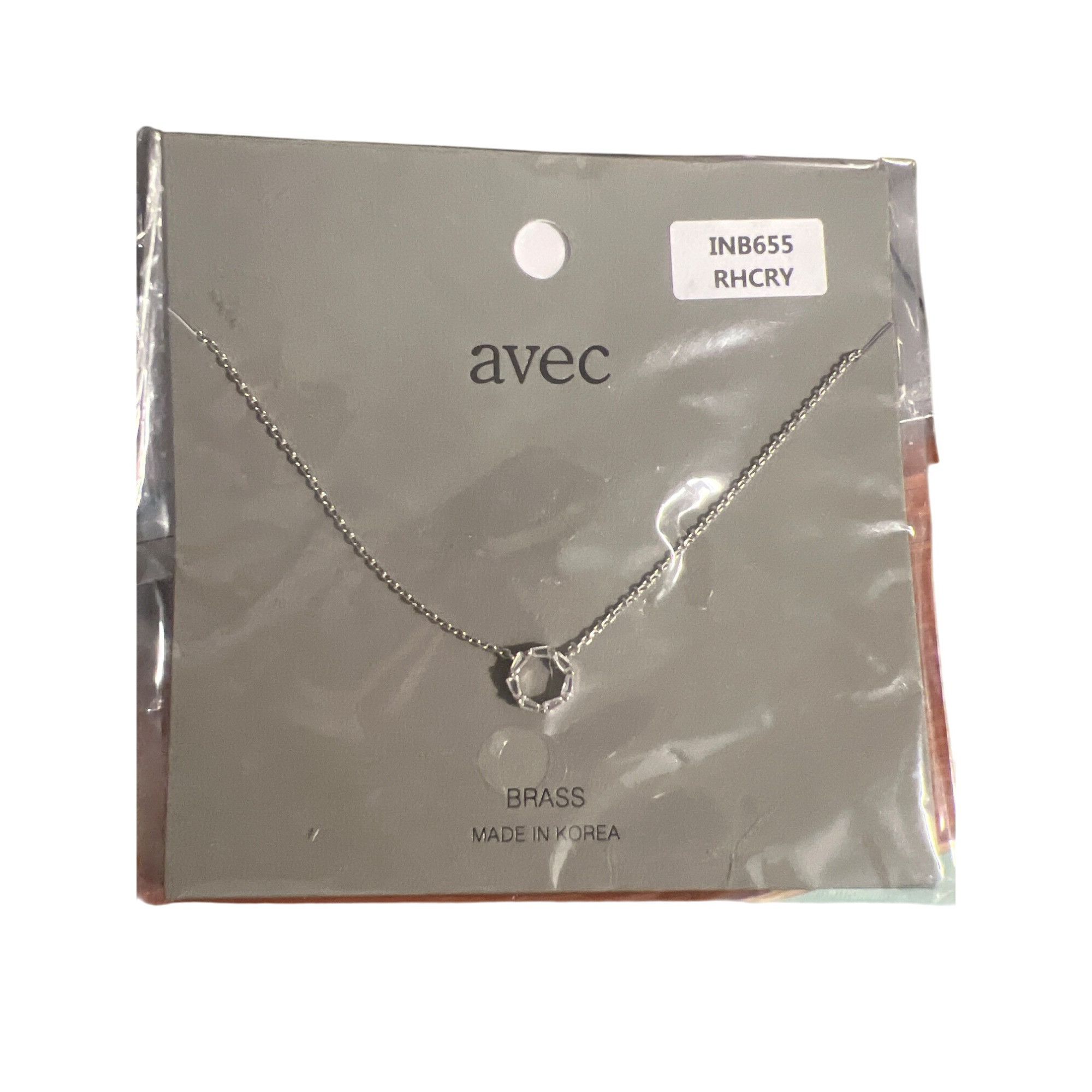 Other AVEC Brass Silver Tone O Initial Necklace Clear Rhinestones Size ONE SIZE - 1 Thumbnail