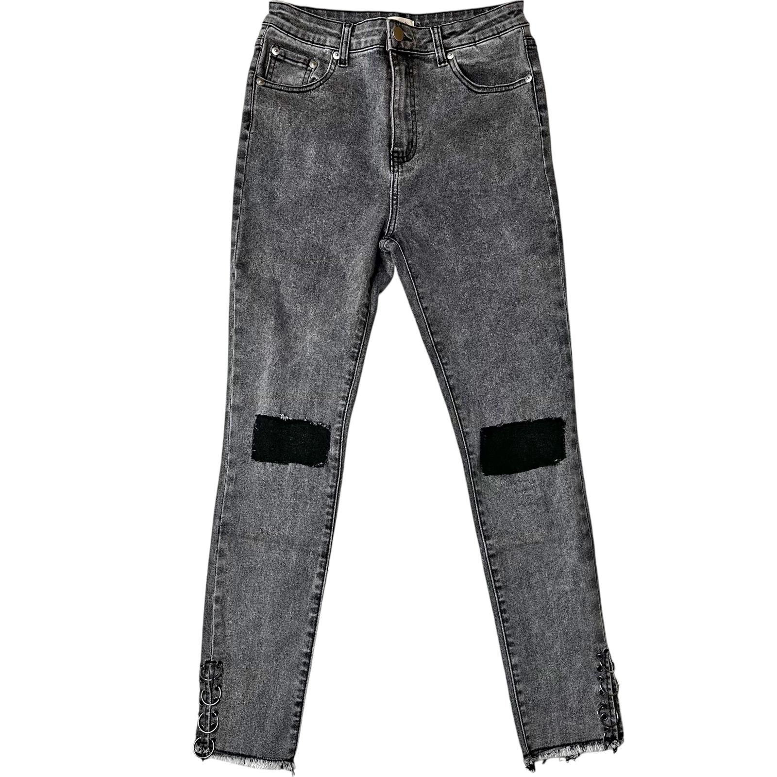 Designer NWOT POL Grey Ripped Skinny Ankle Jeans Women’s S Size 28" / US 6 / IT 42 - 1 Thumbnail