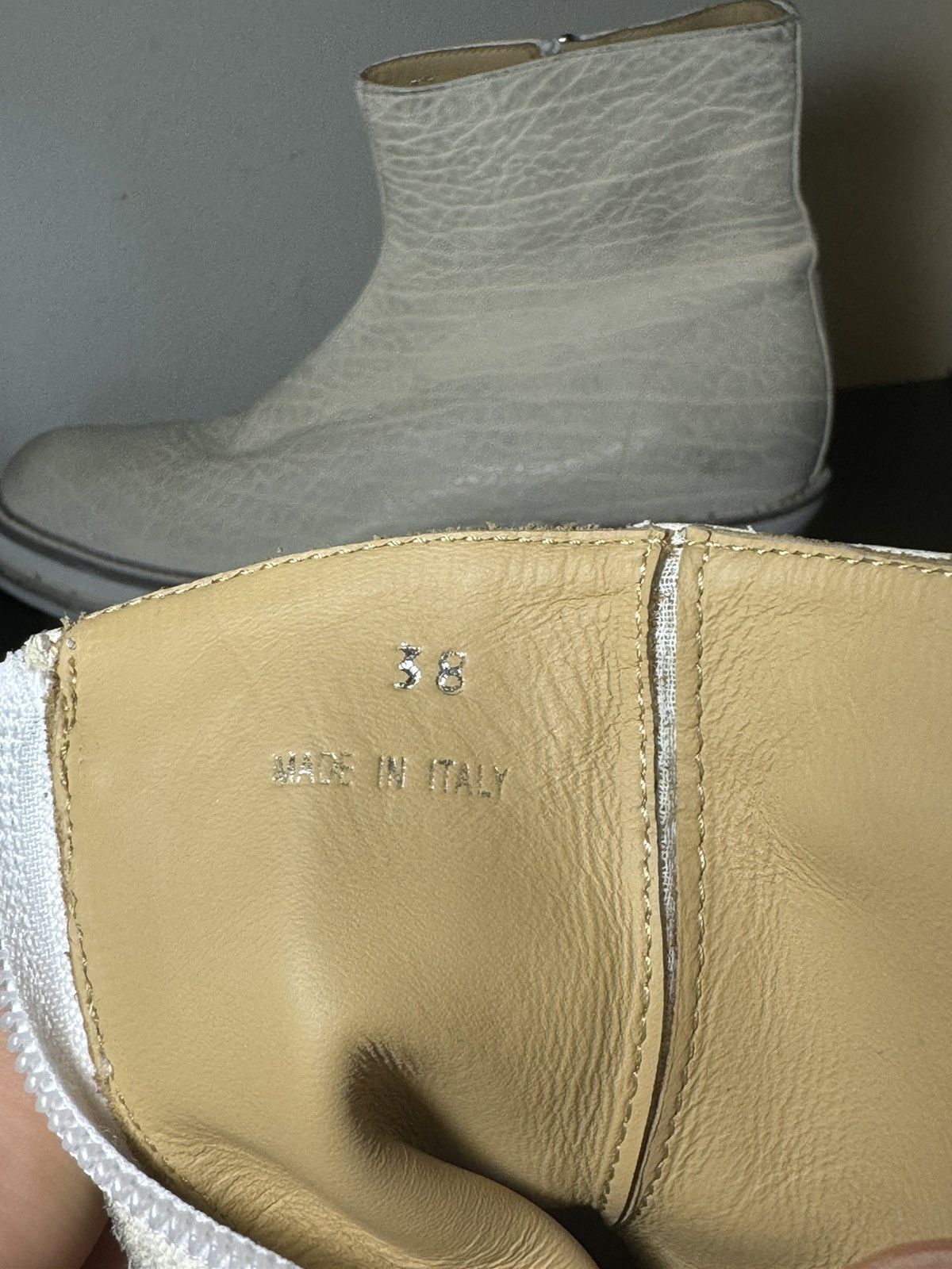 424 424 White Zip Shine Calf Cuban Boots Size US 7.5 / EU 40-41 - 5 Thumbnail