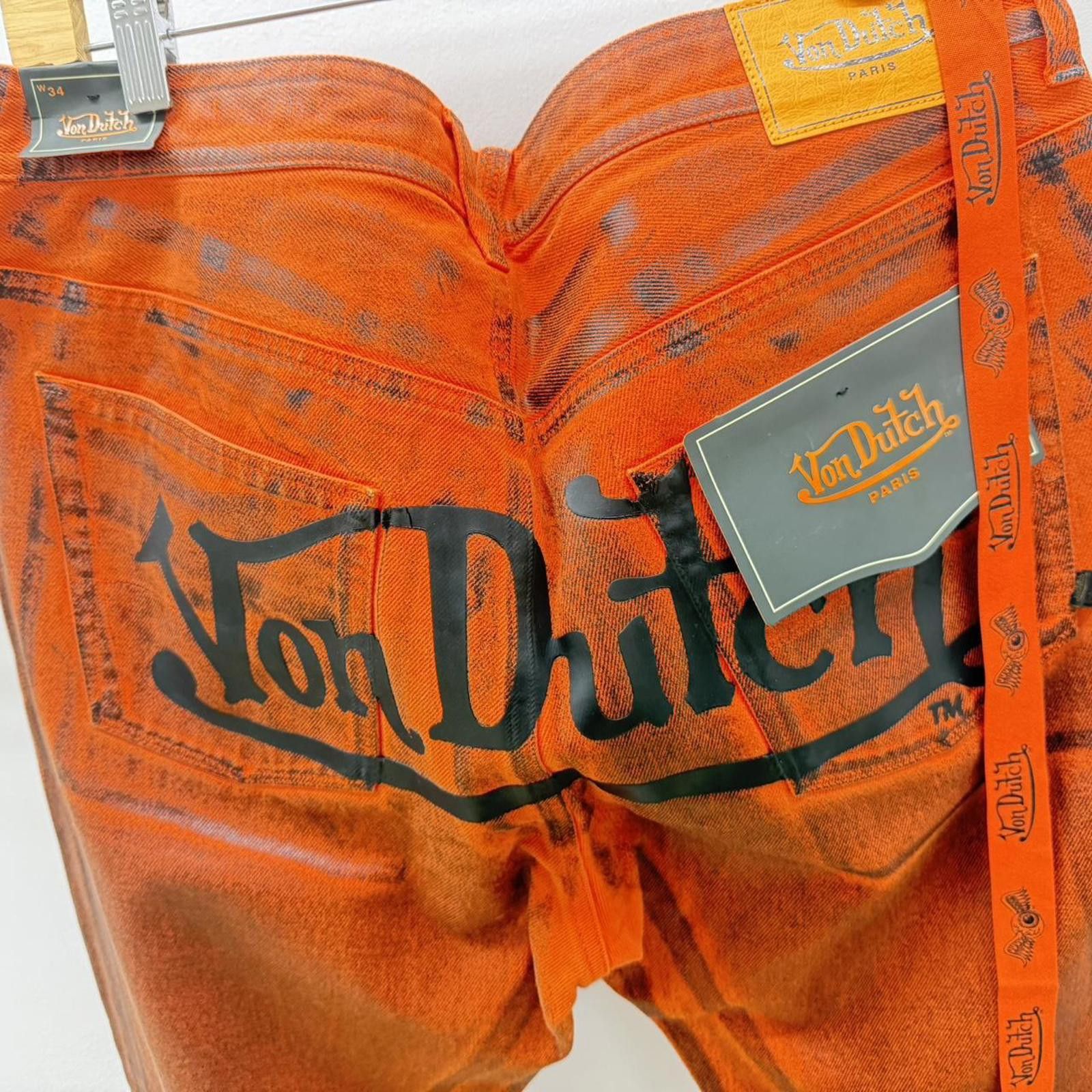 Von Dutch Von Dutch Paris Men’s Jeans W34 L34 Orange Denim Size US 34 / EU 50 - 3 Thumbnail