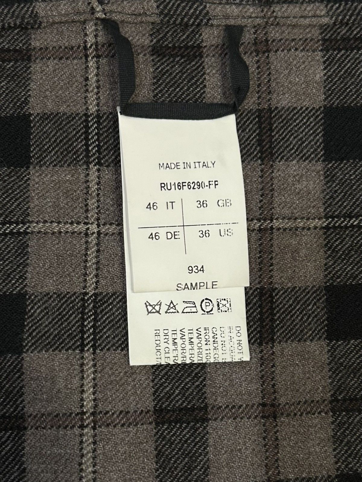 Rick Owens FW16 MASTODON Wool Plaid Flannel Size US S / EU 44-46 / 1 - 4 Thumbnail