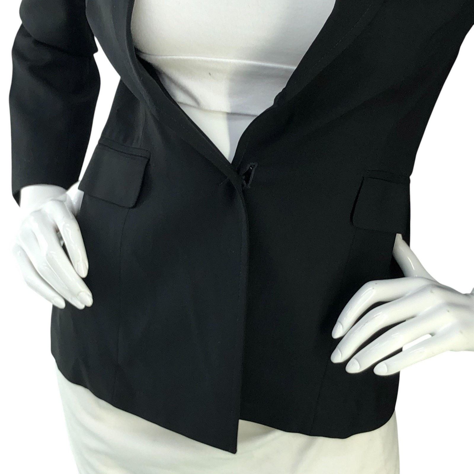 Costume National Costume National Blazer 40 Black Wool Tailored Italy Jacket Size S / US 4 / IT 40 - 3 Thumbnail