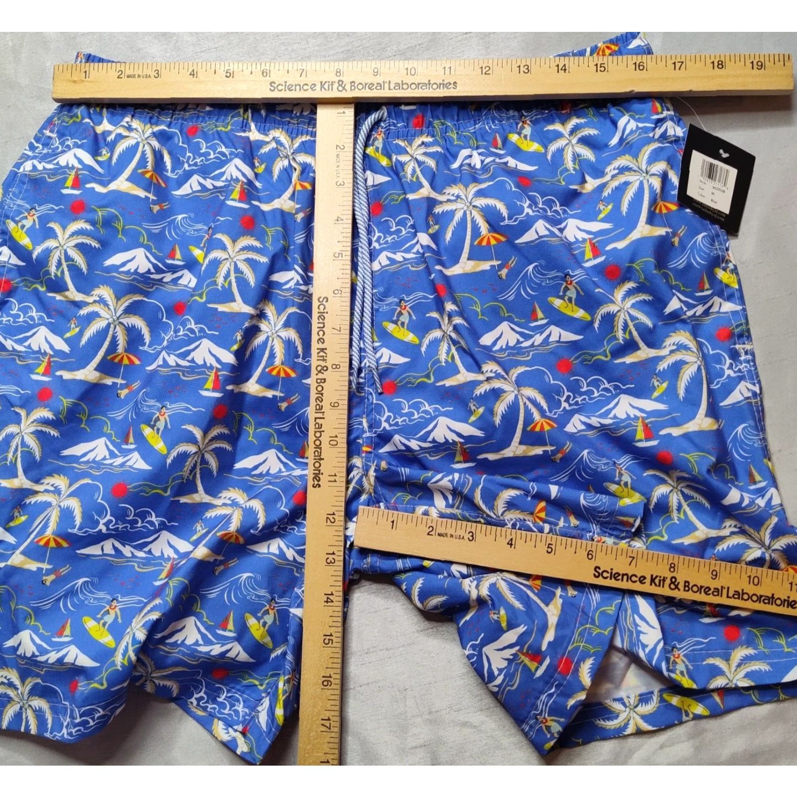 Tailorbyrd TAILORBYRD Men Swim Shorts 7" Blue Hawaiian Surfer Lined M Medium Bottom Beach Surfwear NEW Size US 31 - 5 Thumbnail