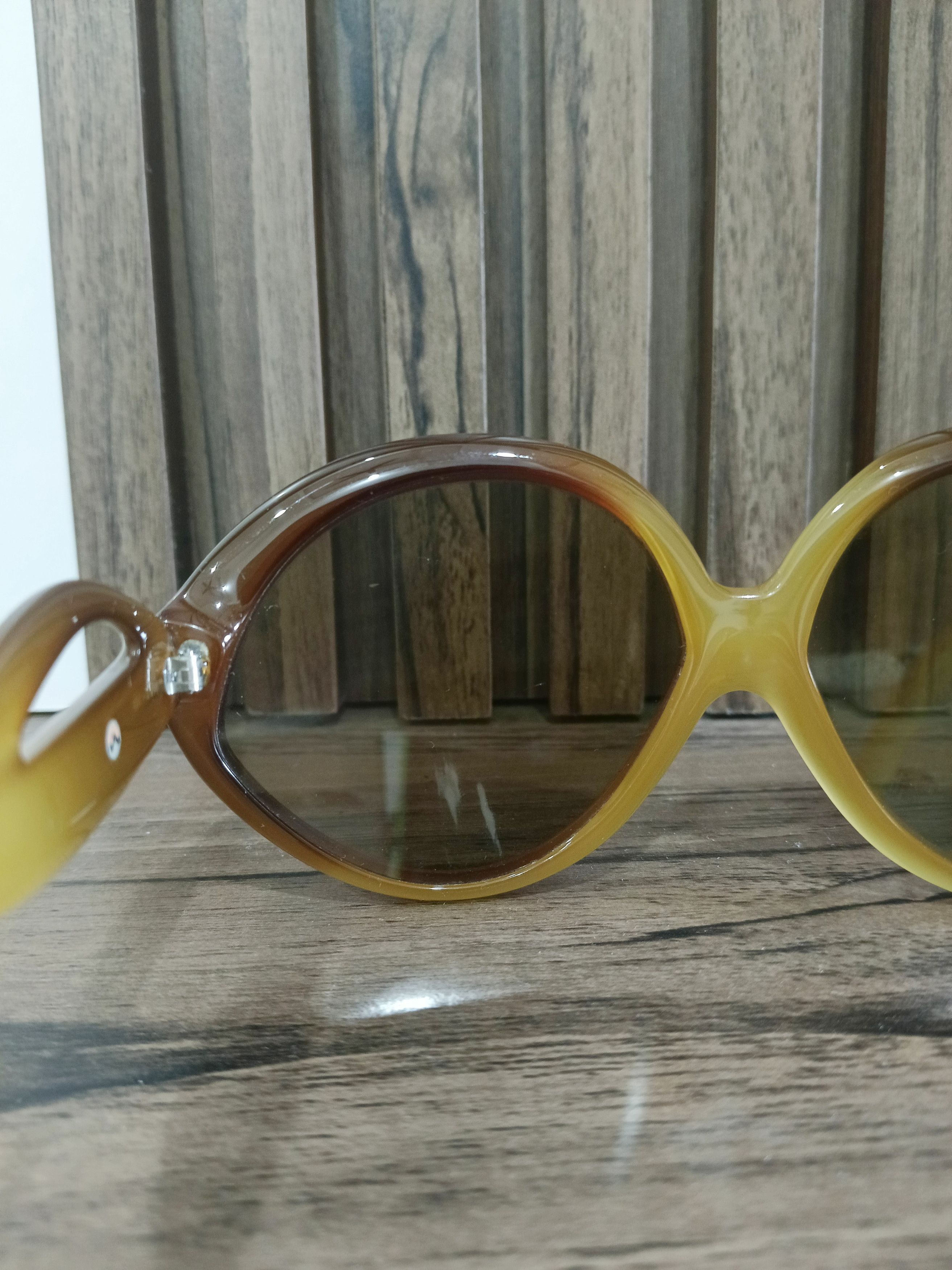 Dior Rare 70s Christian Dior Optyl - Translucent Amber Two-Tone Size ONE SIZE - 8 Thumbnail