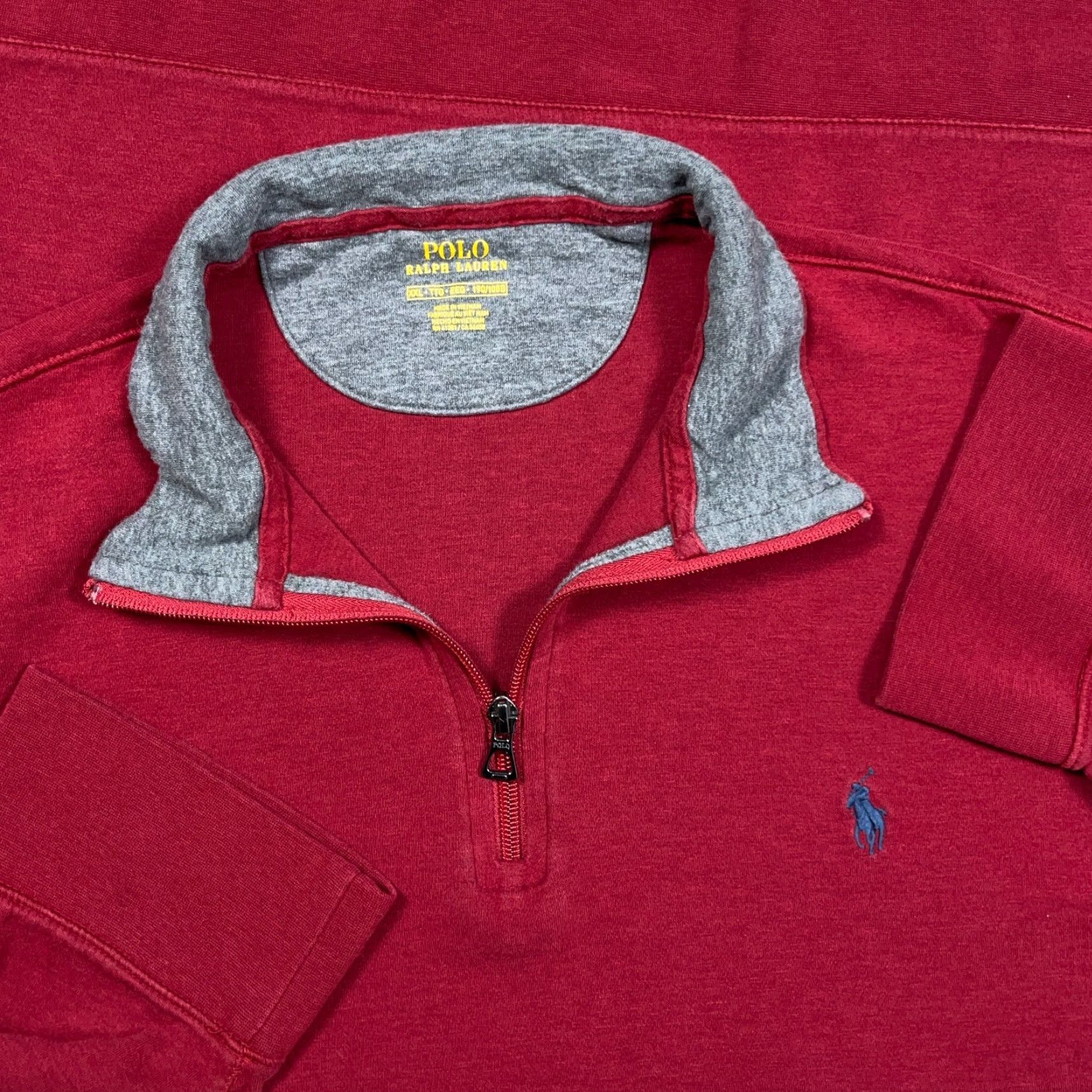 Polo Ralph Lauren Polo Ralph Lauren Sweater Men XXL 2XL Red Gray Pullover Quarter Zip Performance Size US XXL / EU 58 / 5 - 4 Thumbnail