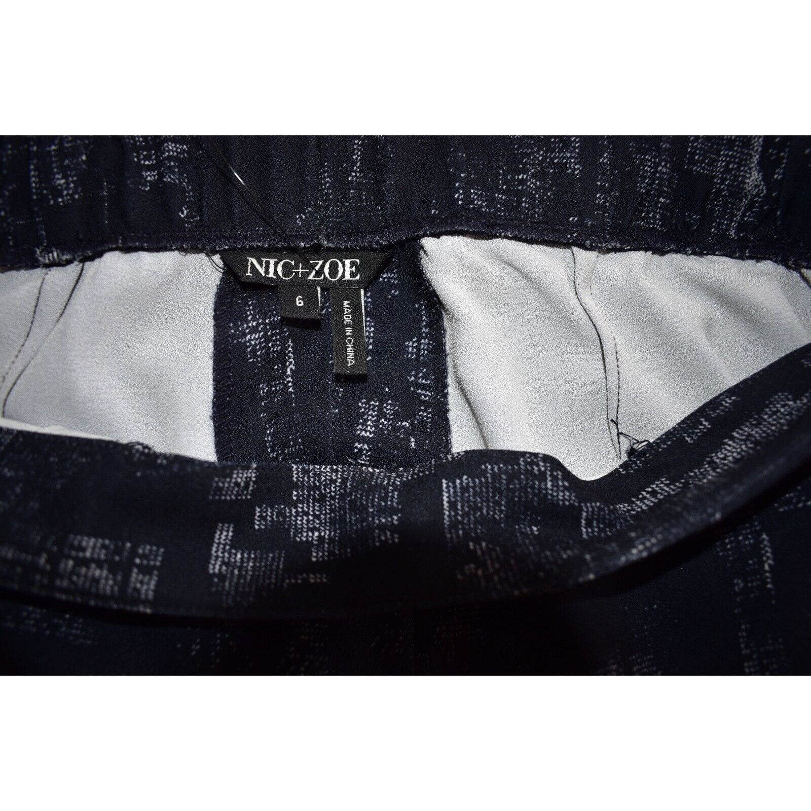 NIC+ZOE NEW NIC+ZOE Nvy/White Splatter Elastic Waist Pull On Pants 6 Size 28" / US 6 / IT 42 - 4 Thumbnail