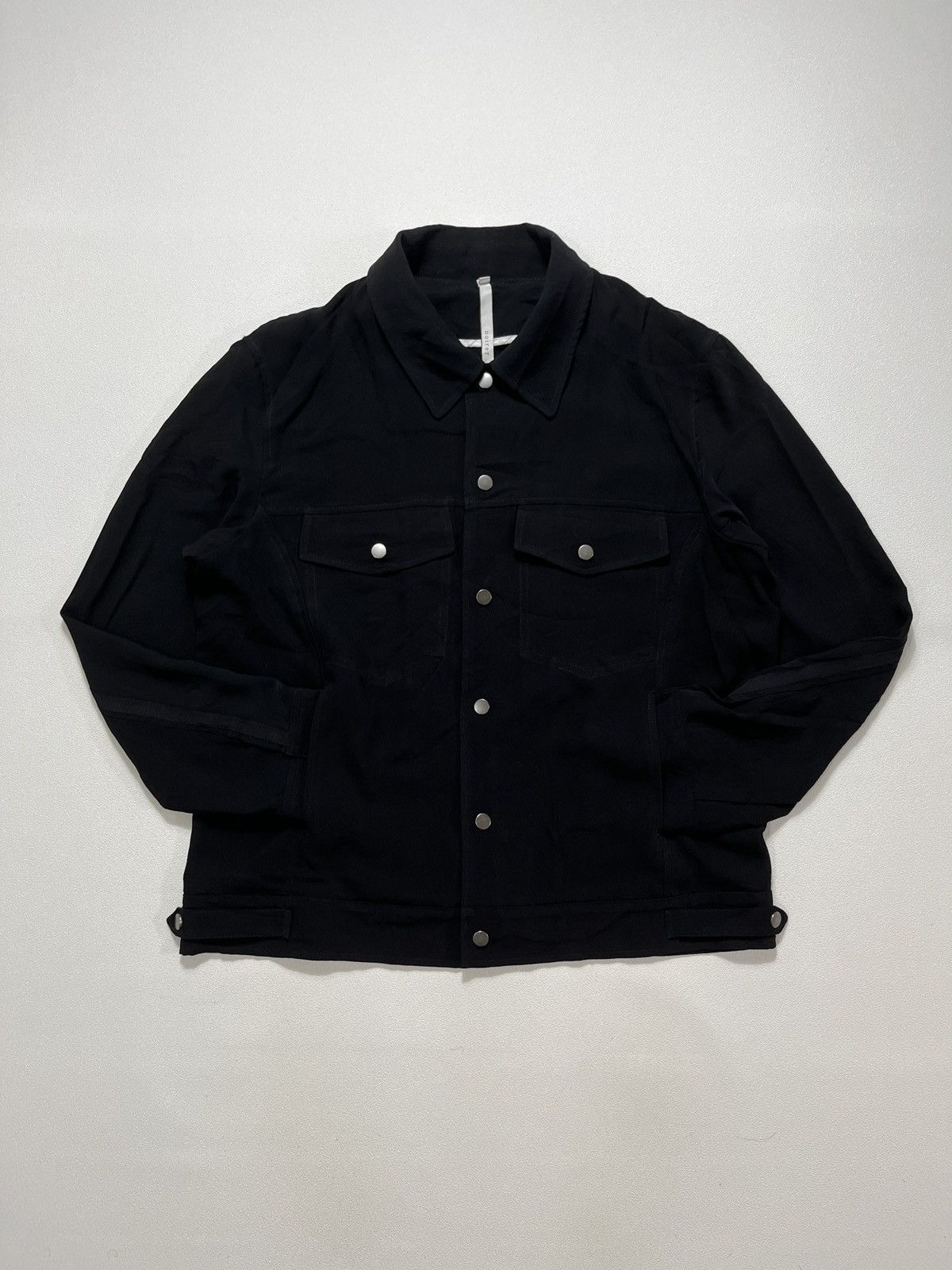Beams Plus Noirer Silk Trucker Jacket Black Size US L / EU 52-54 / 3 - 3 Thumbnail