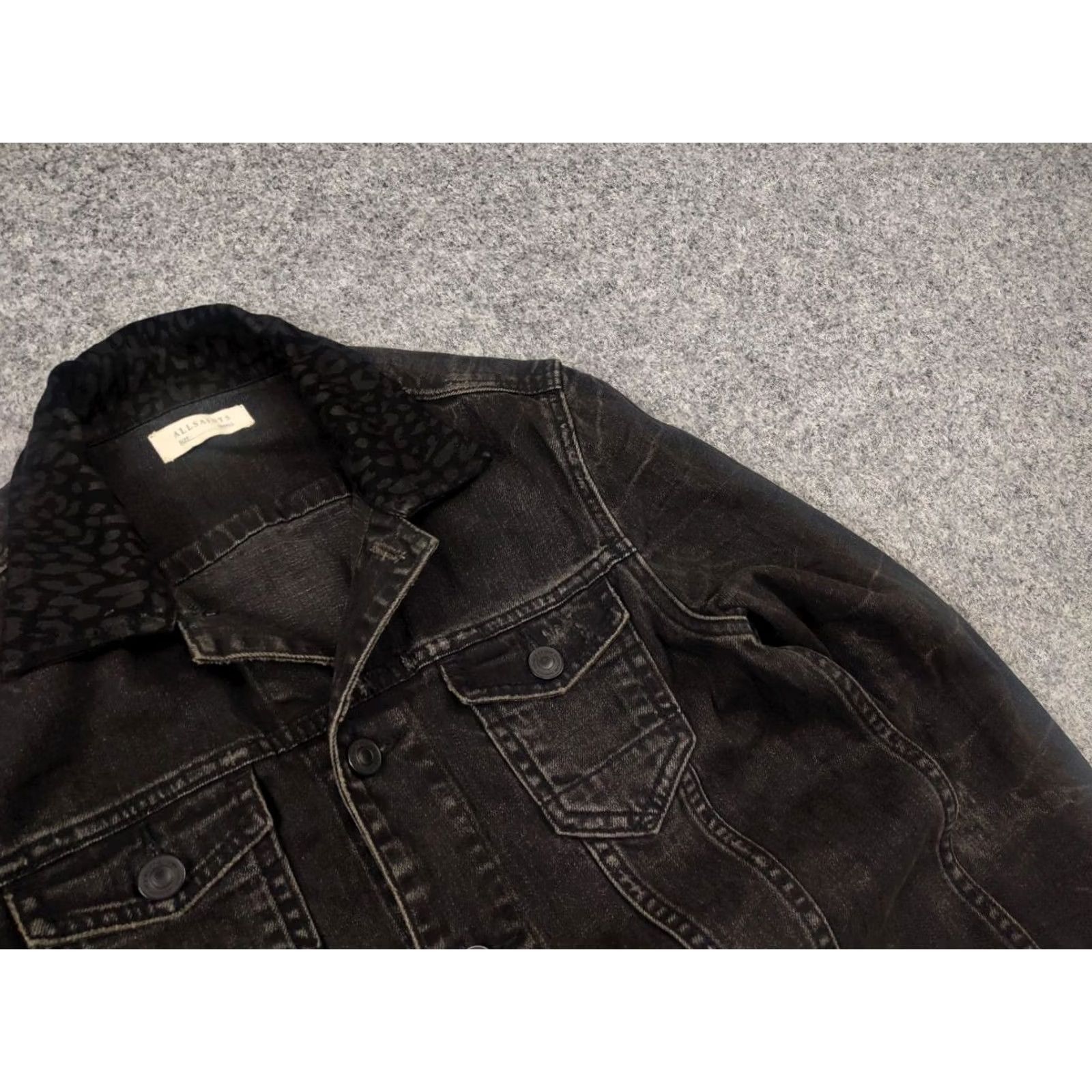 Allsaints VINTAGE Allsaints donlington Distressed Denim Jacket Black Size US S / EU 44-46 / 1 - 4 Thumbnail