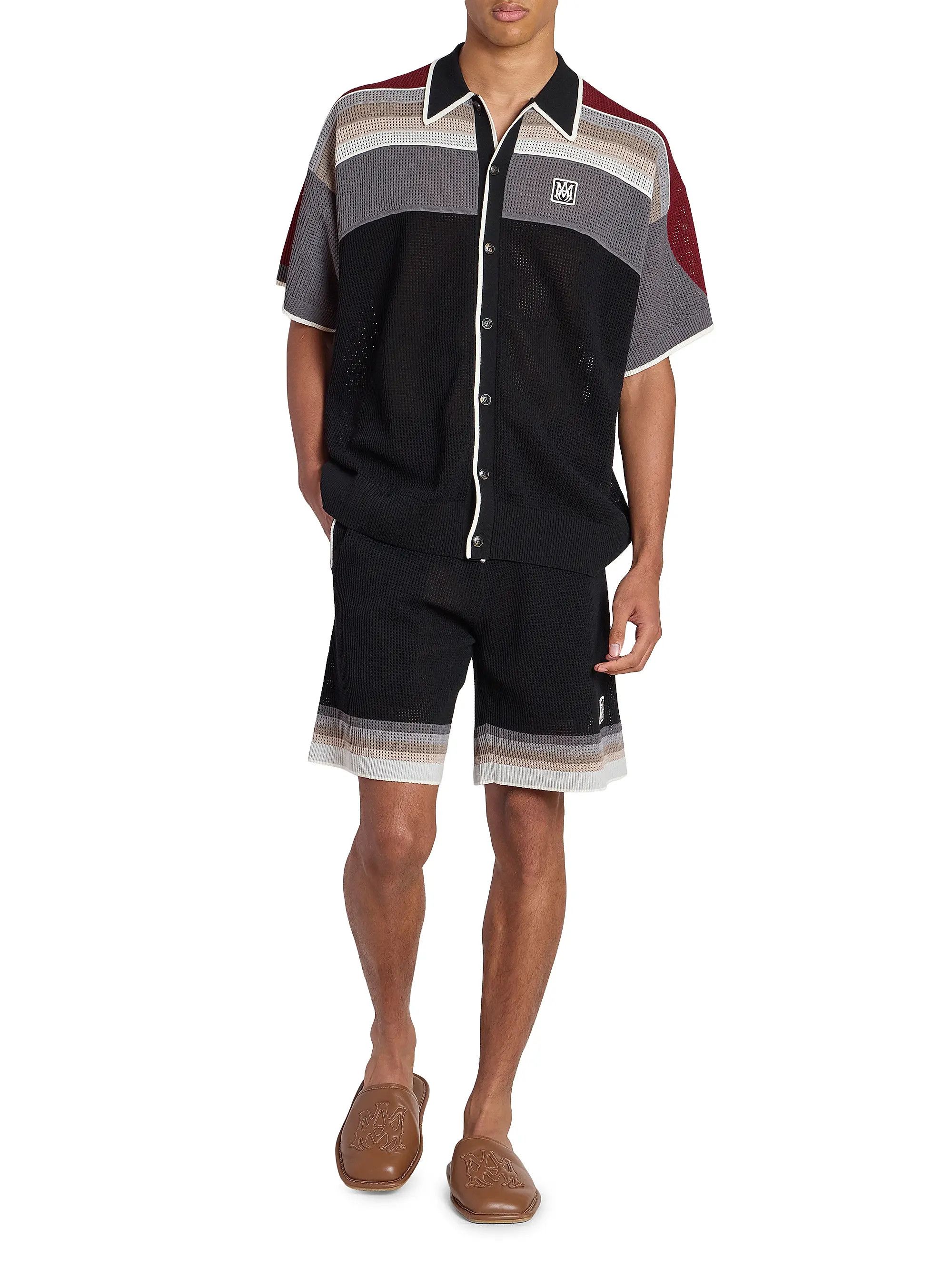 Amiri os11x0526 MA Waffle-Knit Sport Shirt in Multicolor Size US XL / EU 56 / 4 - 2 Thumbnail