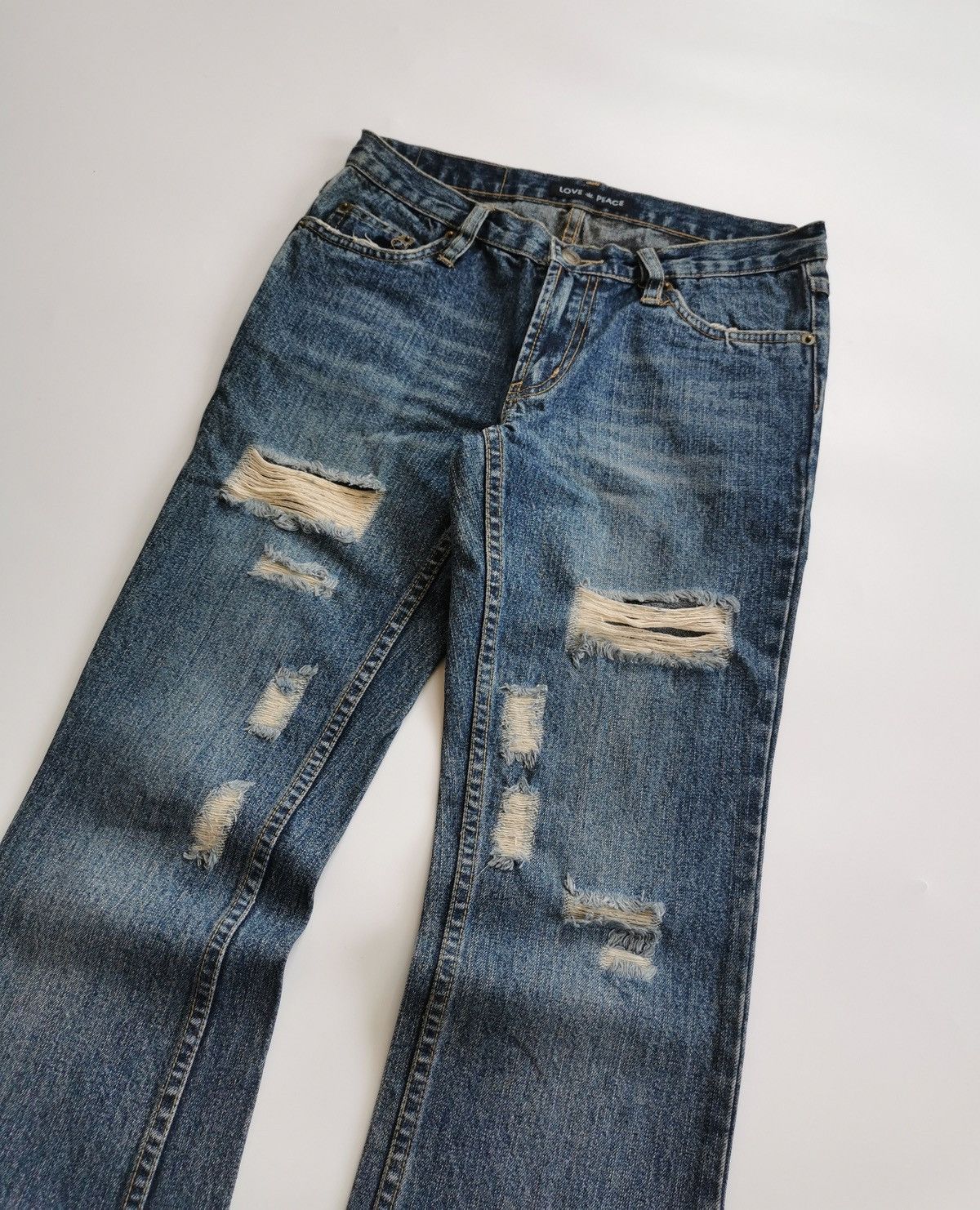 Japanese Brand Bootcut AW04 Love Peace Believe Co Japan Jeans Size 28" / US 6 / IT 42 - 3 Thumbnail