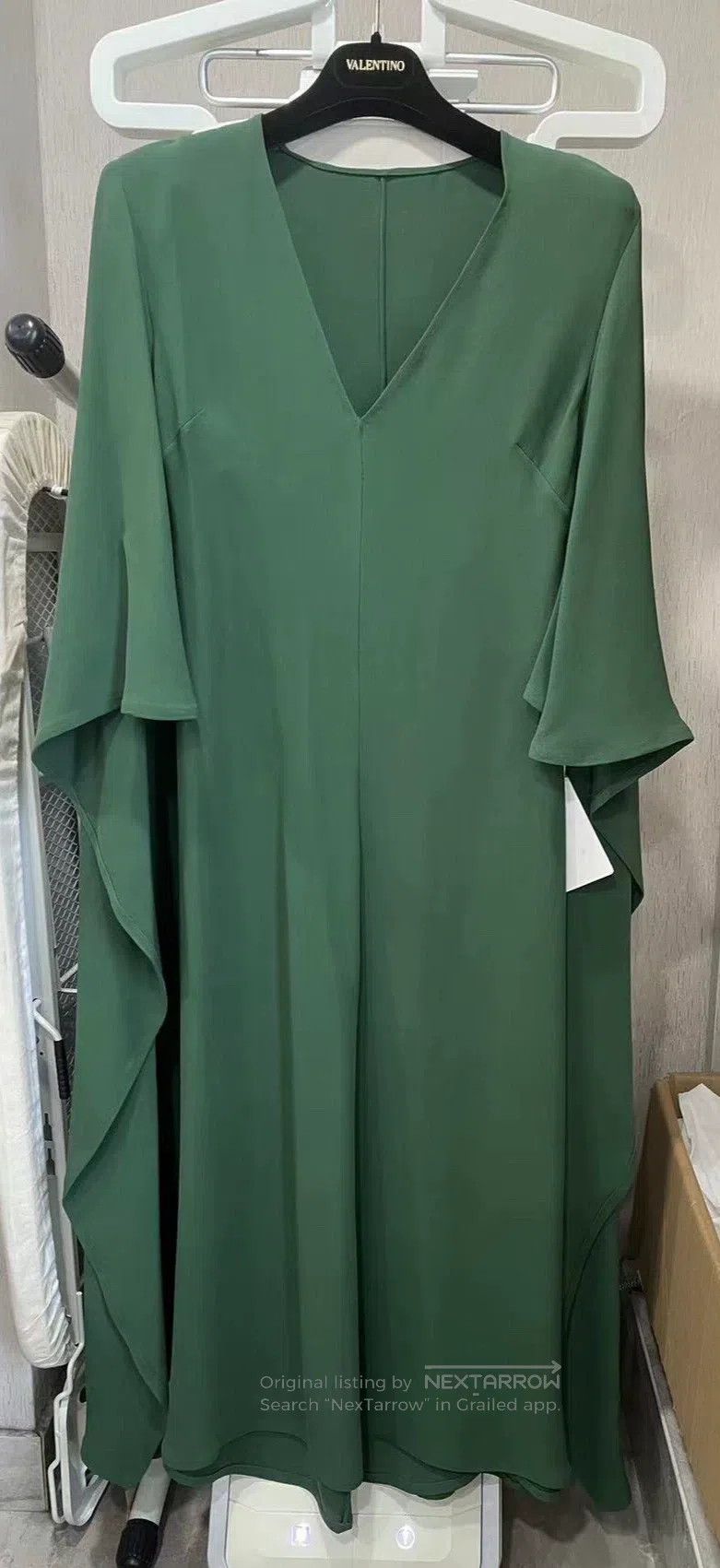 Valentino Valentino Silk dress green cape Size S / US 4 / IT 40 - 1 Thumbnail