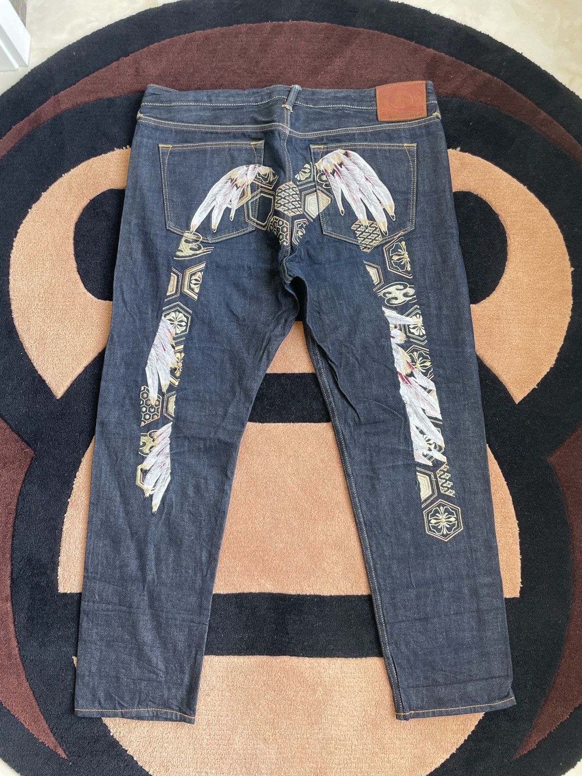ま*ひ様 今月中に売り切りたいです‼️ evisu denim 38x34 Evisu × Japanese Brand × Vintage evisu wings embroidery daicock