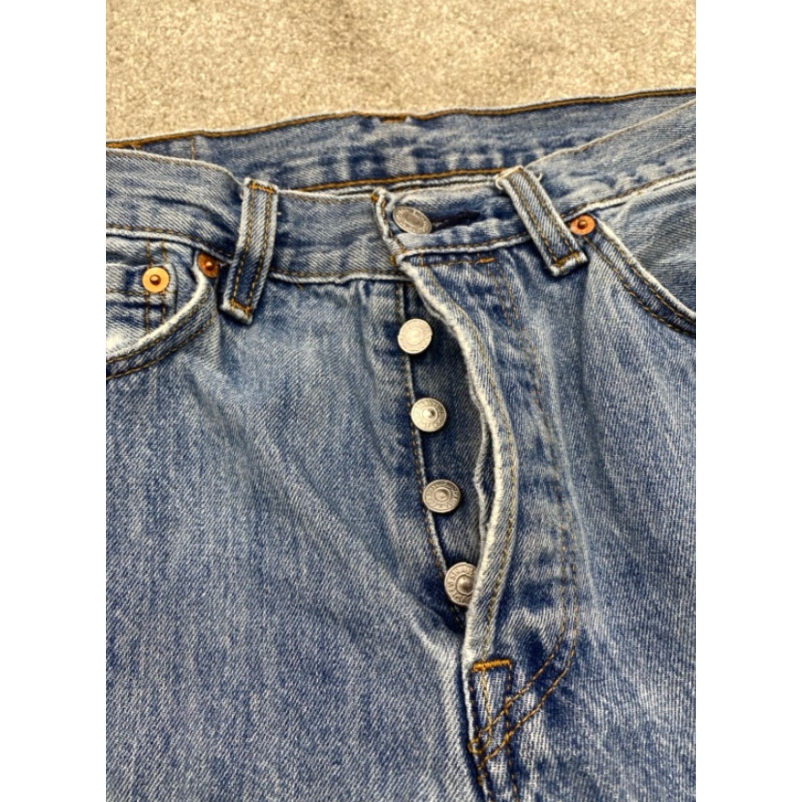 Levi's Levi's 501 Jeans Mens 32x32 Blue Denim Button Fly Straight Regular 5527 Size US 32 / EU 48 - 5 Thumbnail