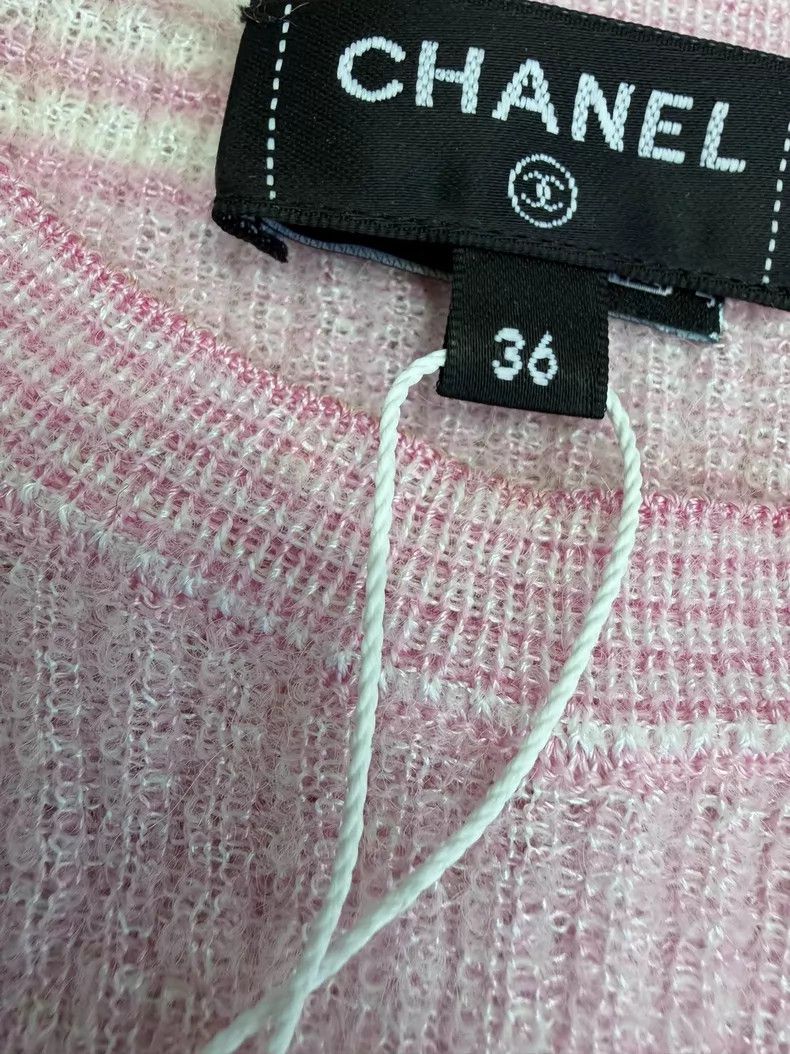 Chanel Chanel Pink striped short-sleeved T-shirt Size XS / US 0-2 / IT 36-38 - 4 Thumbnail