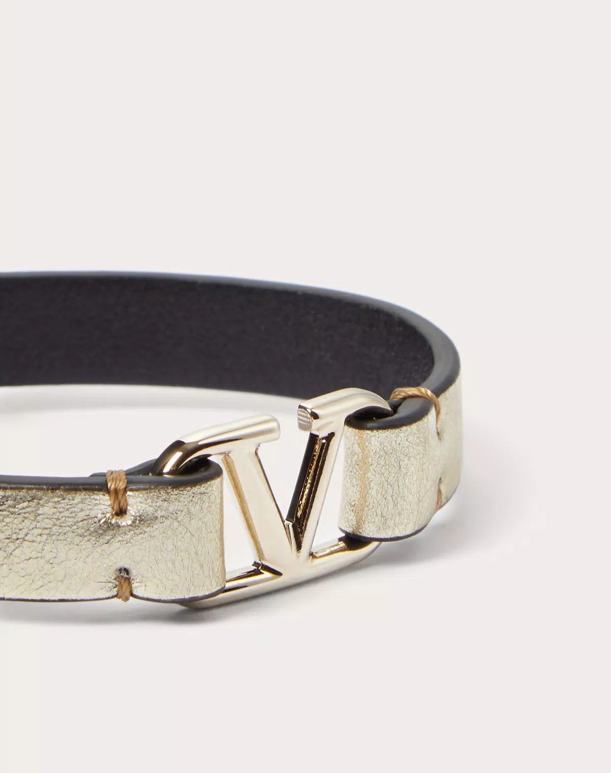 Valentino oc11z0725 Size:OS/ Calfskin Leather Bracelet in Silver Size ONE SIZE - 2 Thumbnail
