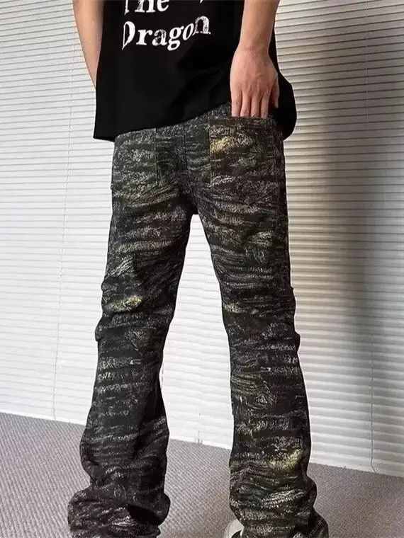 Japanese Brand Retro camouflage high street straight leg jeans Size US 32 / EU 48 - 2 Thumbnail