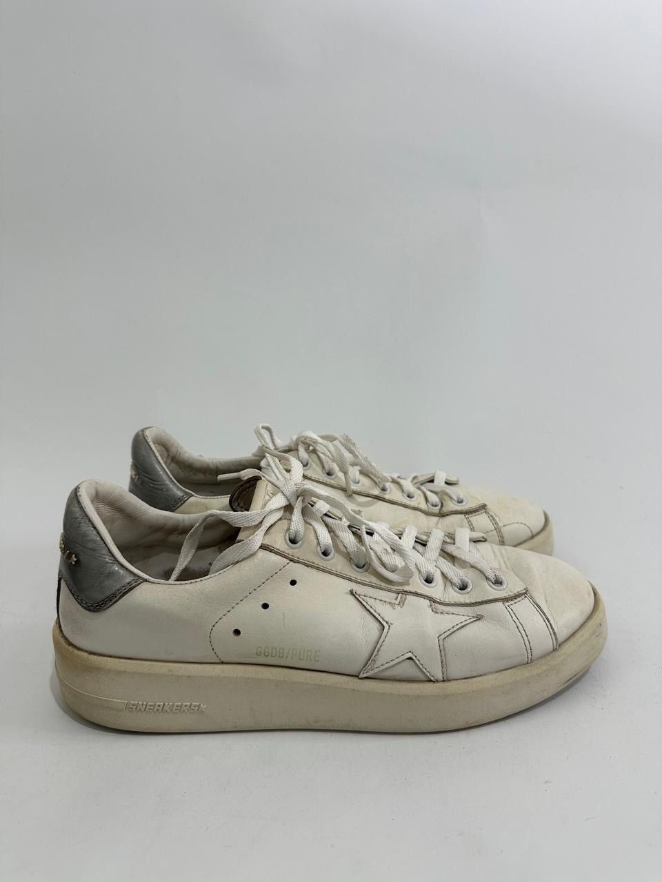 Golden Goose Golden Goose White Leather Pure- Star Low Top Sneakers Size US 8 / EU 41 - 2 Thumbnail