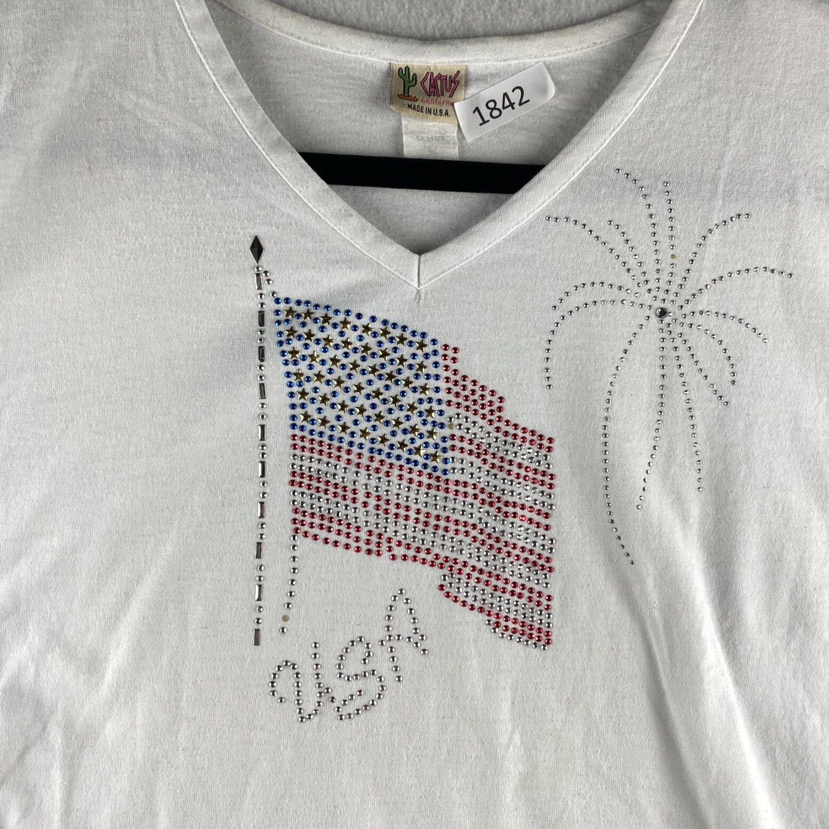 Vintage VINTAGE Cactus Shirt Womens Large White Shirt USA Made Flag Size L / US 10 / IT 46 - 7 Thumbnail