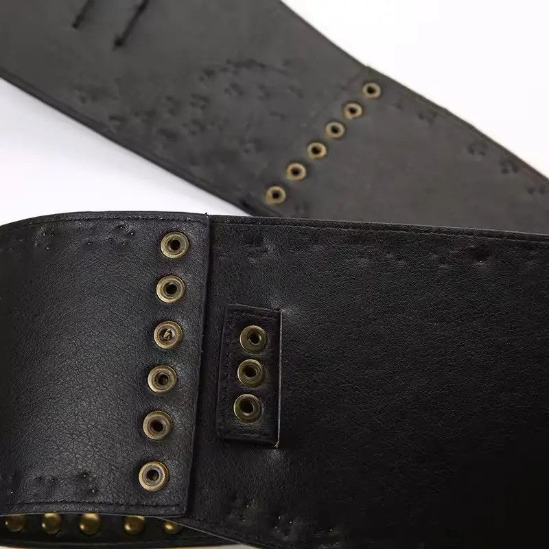 Japanese Brand Y2K Rivet Faux Leather Punk Style Crop Belts Size ONE SIZE - 4 Thumbnail