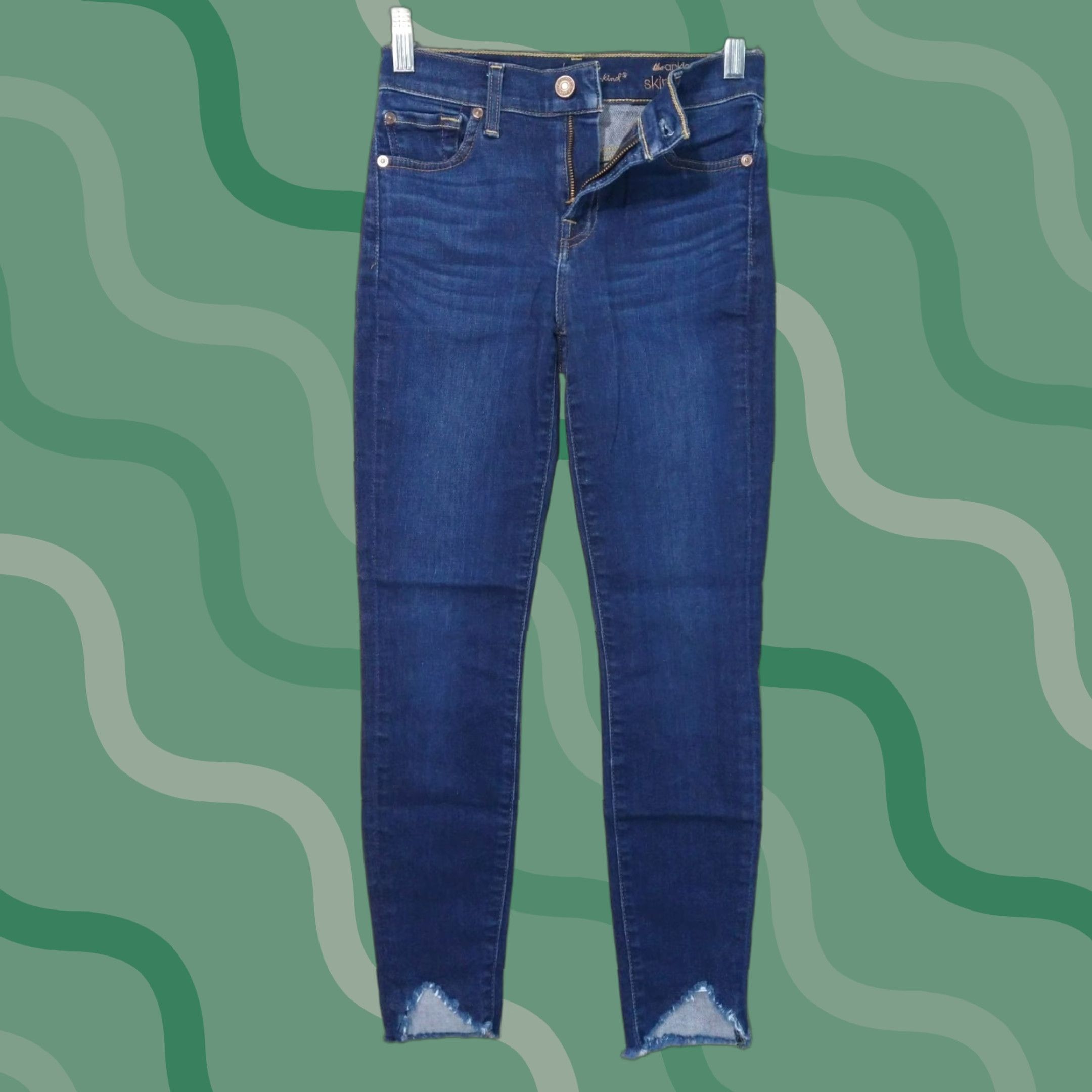 7 For All Mankind 7 For All Mankind Jeans Womens 24 Blue Denim Ankle Skinny Stretch Dark Wash Size 42" / US 20 - 1 Thumbnail