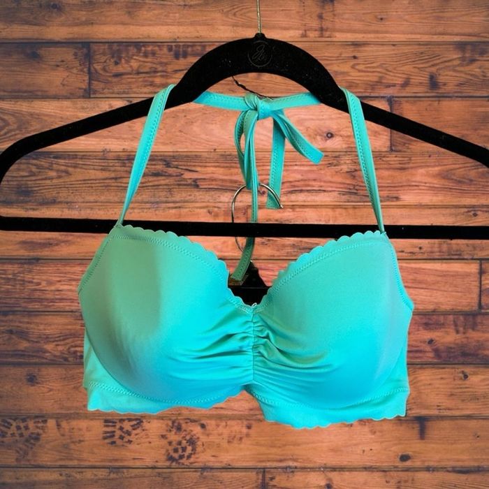 Victoria's Secret 32DD Victoria's Secret Aqua Blue Halter Bikini Top ...