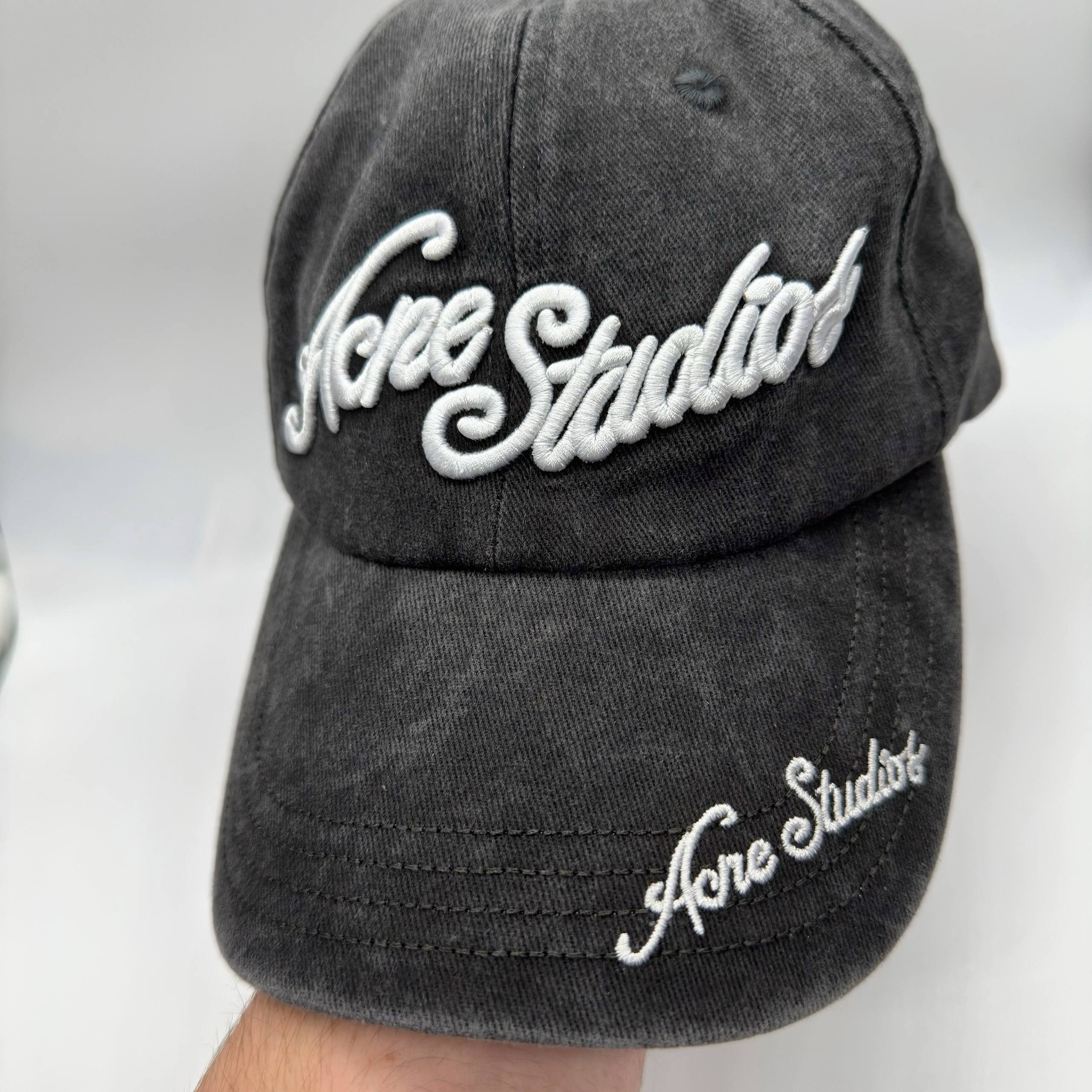 Acne Studios Acne Studios Big Logo Archive SK8 Cap Hat Gray Washed Color Size ONE SIZE - 2 Thumbnail