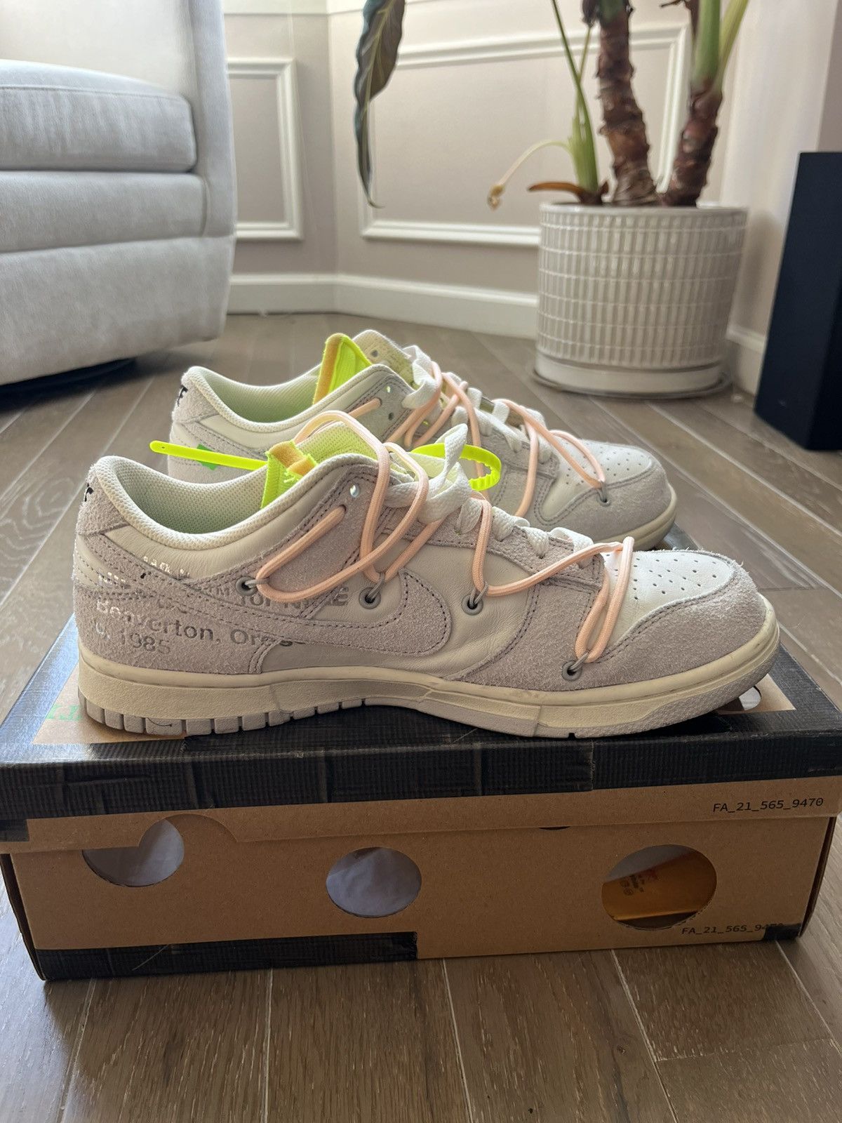 Nike × Off-White Nike x Off White Dunk Lot 12 Size US 9.5 / EU 42-43 - 7 Thumbnail