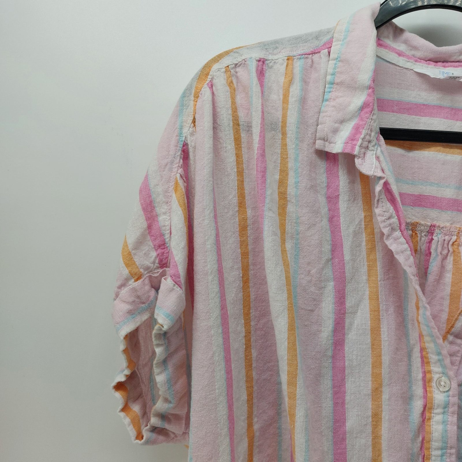 Other Time and Tru Pink Womens Plus Size Striped Button Up XXXL 22 Size 3XL / US 20-22 - 2 Thumbnail