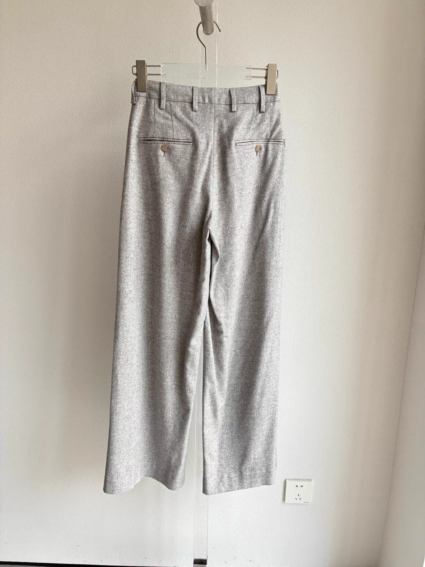 Colombo COLOMBO Italian Gray Wool Wide Leg Trousers 36 IT women's Size 25" / US 0 / IT 36 - 2 Thumbnail