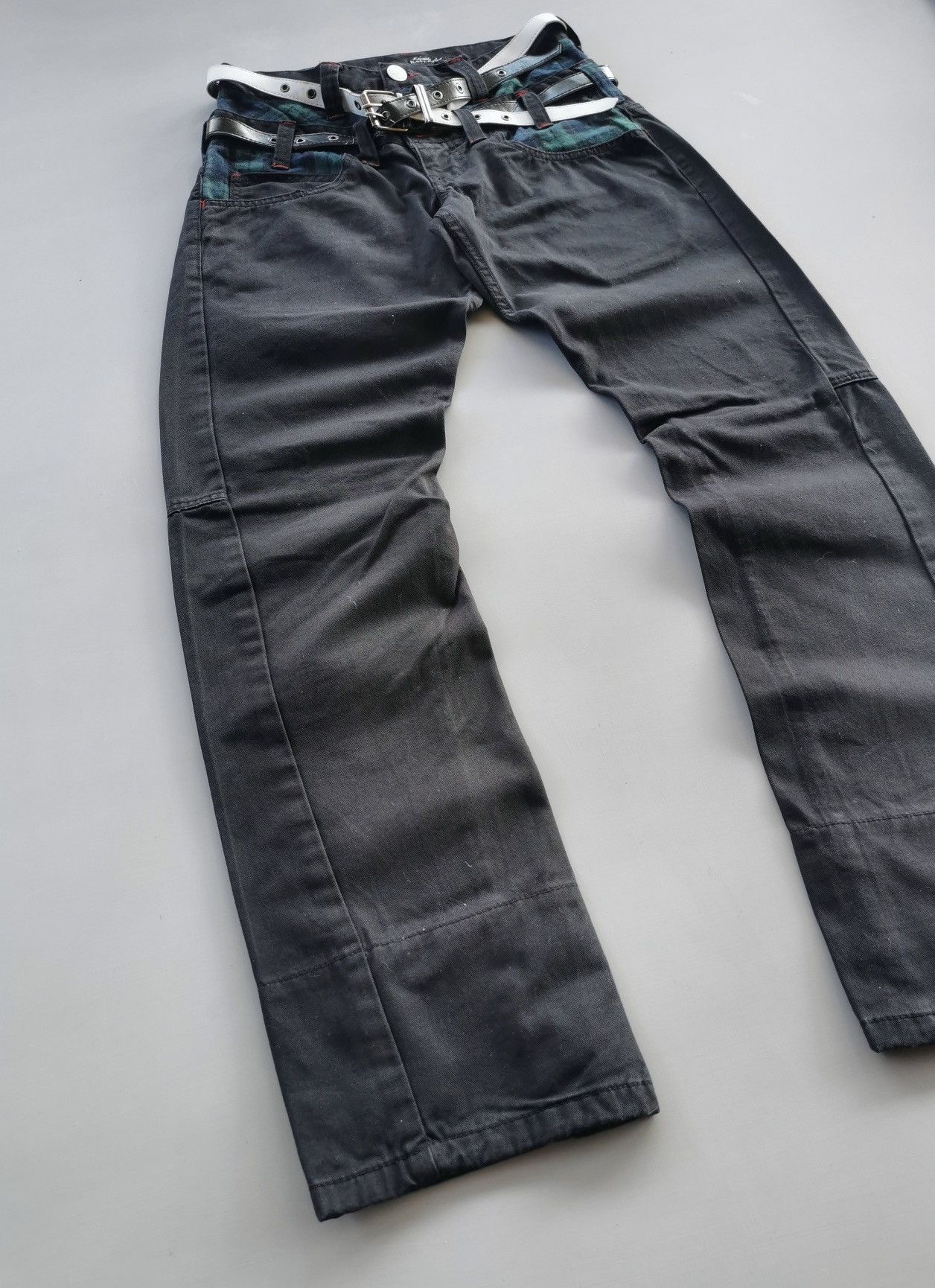 Le Grande Bleu (L.G.B.) Dominate Belt Double Waist Denim Jeans Size US 28 / EU 44 - 4 Thumbnail