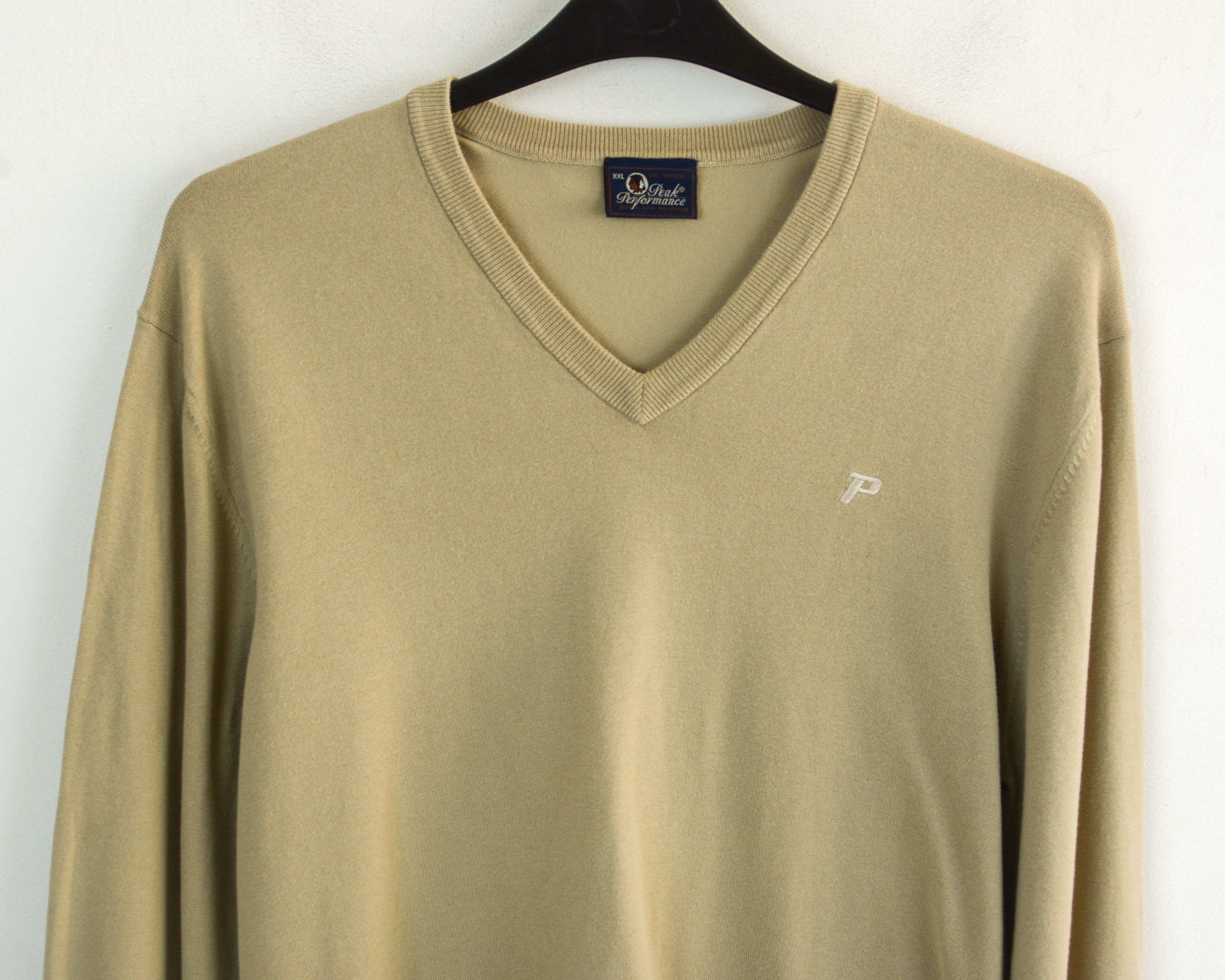 Peak Performance PEAK PERFORMANCE Cotton Sweater Jumper V-Neck Pullover Top Size US XXL / EU 58 / 5 - 2 Thumbnail