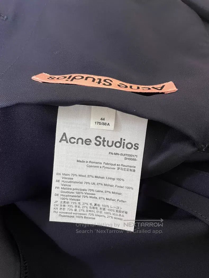 Acne Studios Acne Studios Single-Breasted Suit, Wool Blend Fabric, Navy Size 44L - 6 Thumbnail