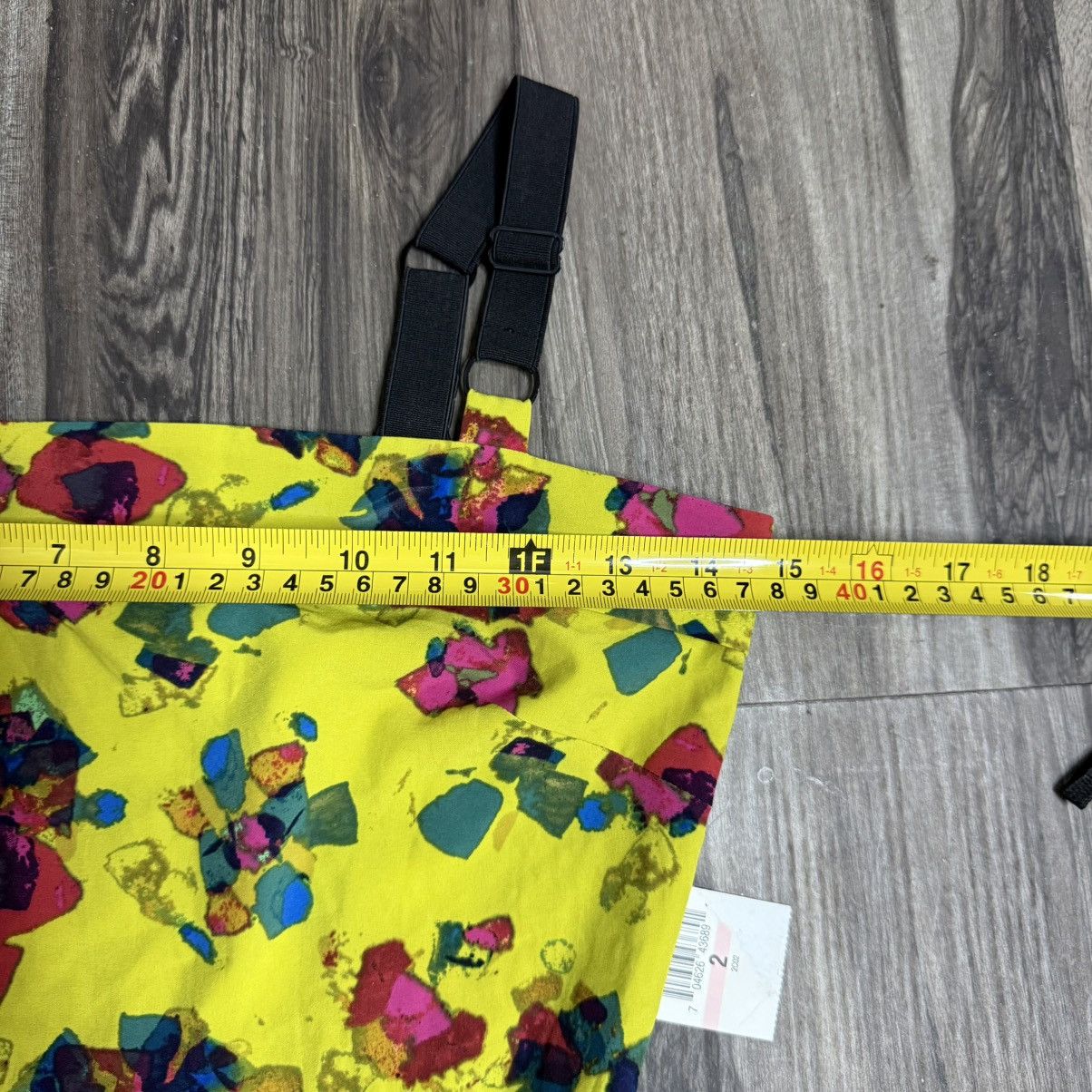 Other Rachel Rachel Roy Chartreuse Yellow Floral Drop Waist Ruffle Size XS / US 0-2 / IT 36-38 - 6 Thumbnail