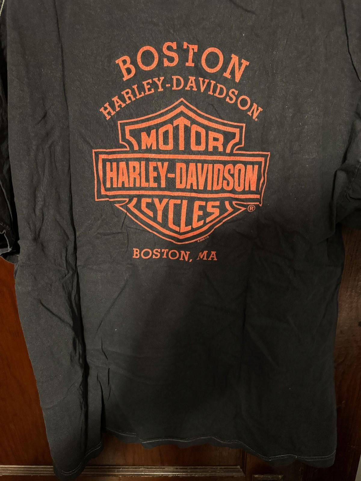 Other Harley-Davidson Fat Boy Vintage T Shirt Boston Men's Sz XL Size ONE SIZE - 5 Thumbnail