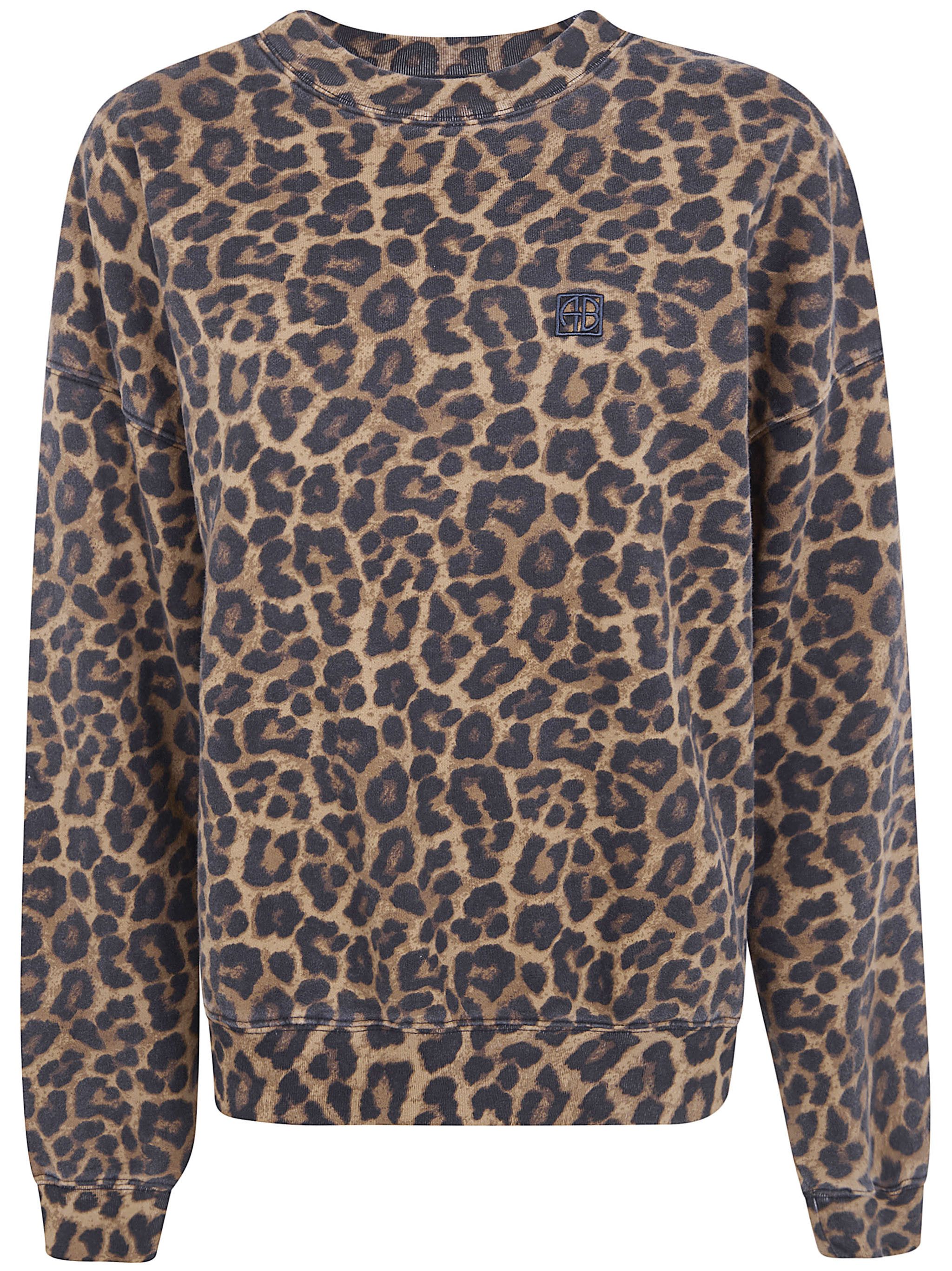 Anine Bing "MILES" BLACK AND BROWN LEOPARD SWEATSHIRT Size M / US 6-8 / IT 42-44 - 1 Thumbnail