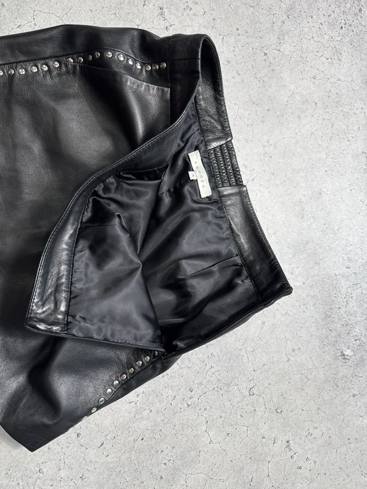Sandro Sandro Paris Luxury Leather Skirt Size 26" / US 2 / IT 38 - 8 Thumbnail