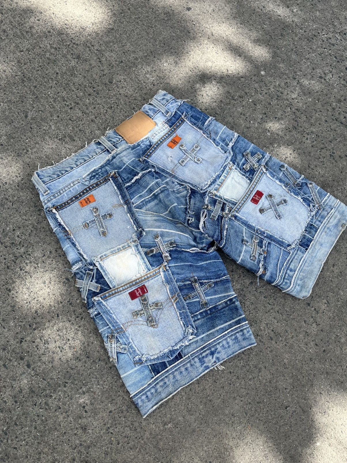 Levi's Vintage Clothing Rare Vintage Levi’s -Patchwork- Jorts Size US 32 / EU 48 - 4 Thumbnail