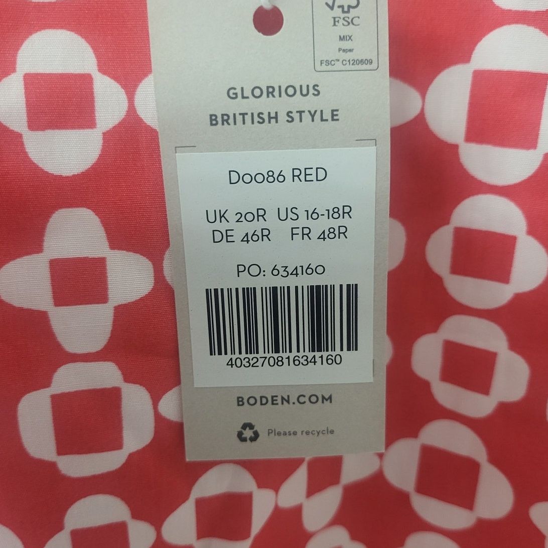 Boden Boden Smocked Waist Mini Dress - Coral Mosaic - 16-18 Size XL / US 12-14 / IT 48-50 - 5 Thumbnail