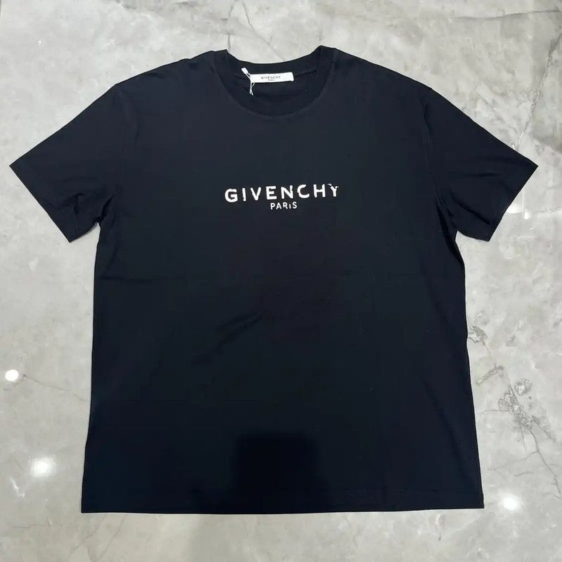 Givenchy Givenchy Black Cotton Logo T-Shirt for Men 0089 Size US L / EU 52-54 / 3 - 1 Thumbnail