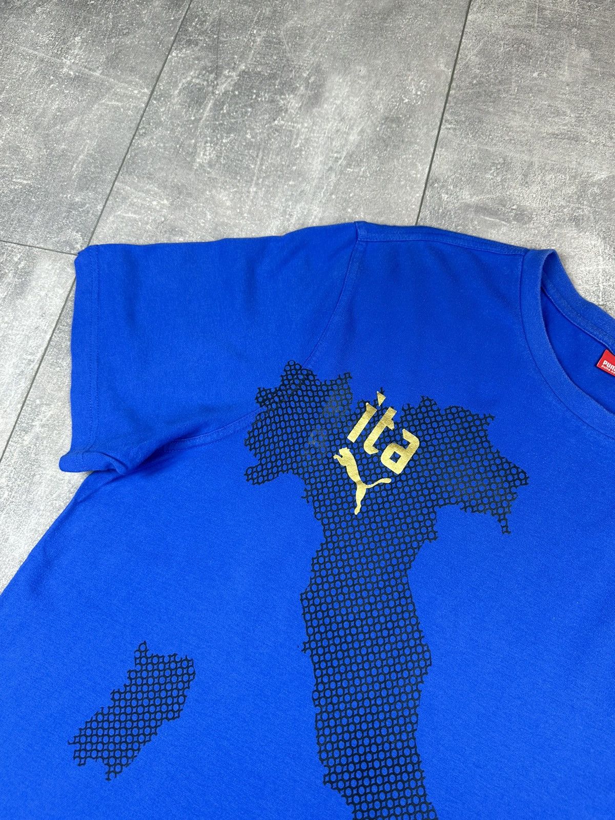 Puma Puma Italia Retro Overprint Logo Cotton T-Shirt Size US XXL / EU 58 / 5 - 6 Thumbnail