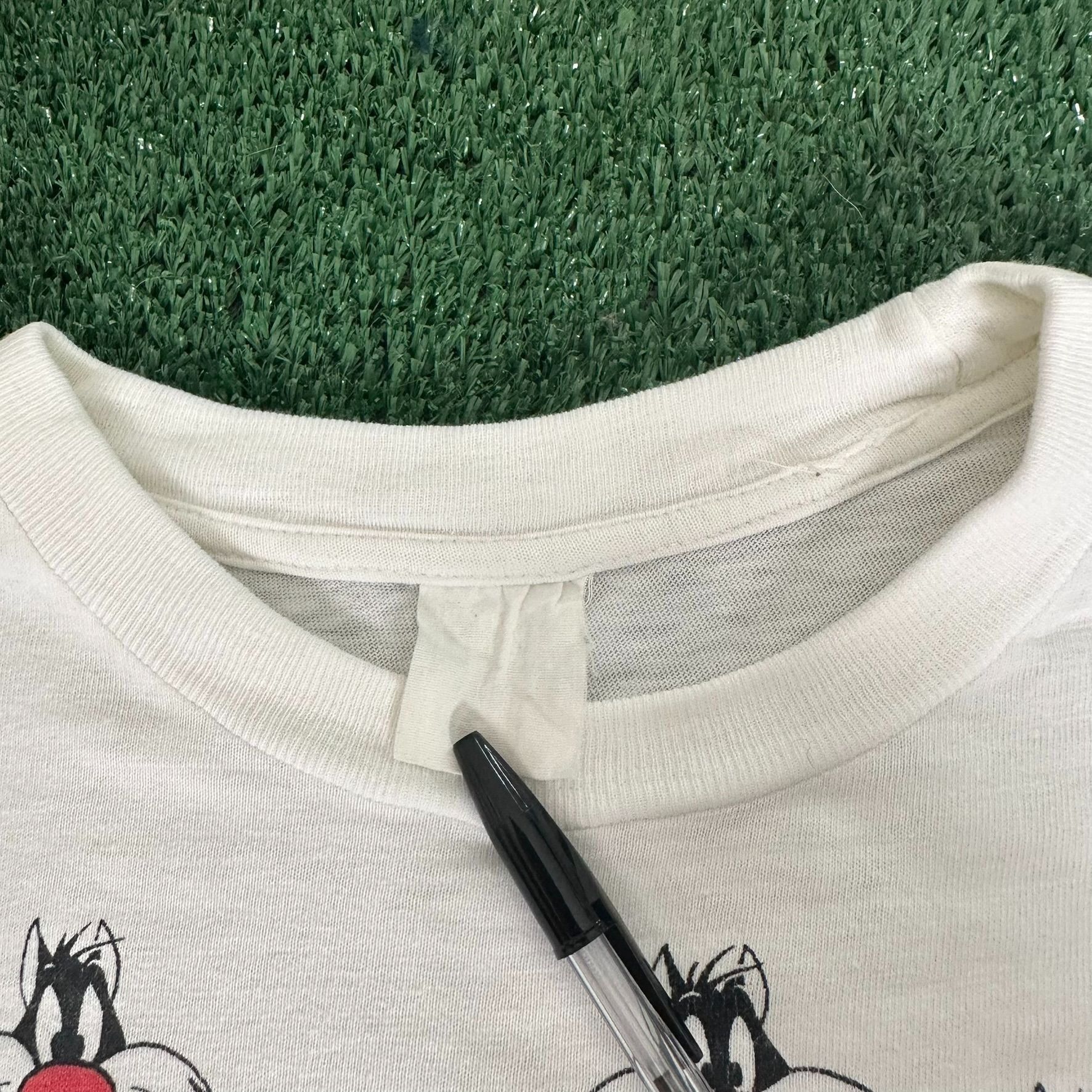Warner Bros Vintage 90s Looney Tunes Sylvester Cat T-Shirt Cartoon Tee Size US L / EU 52-54 / 3 - 3 Thumbnail