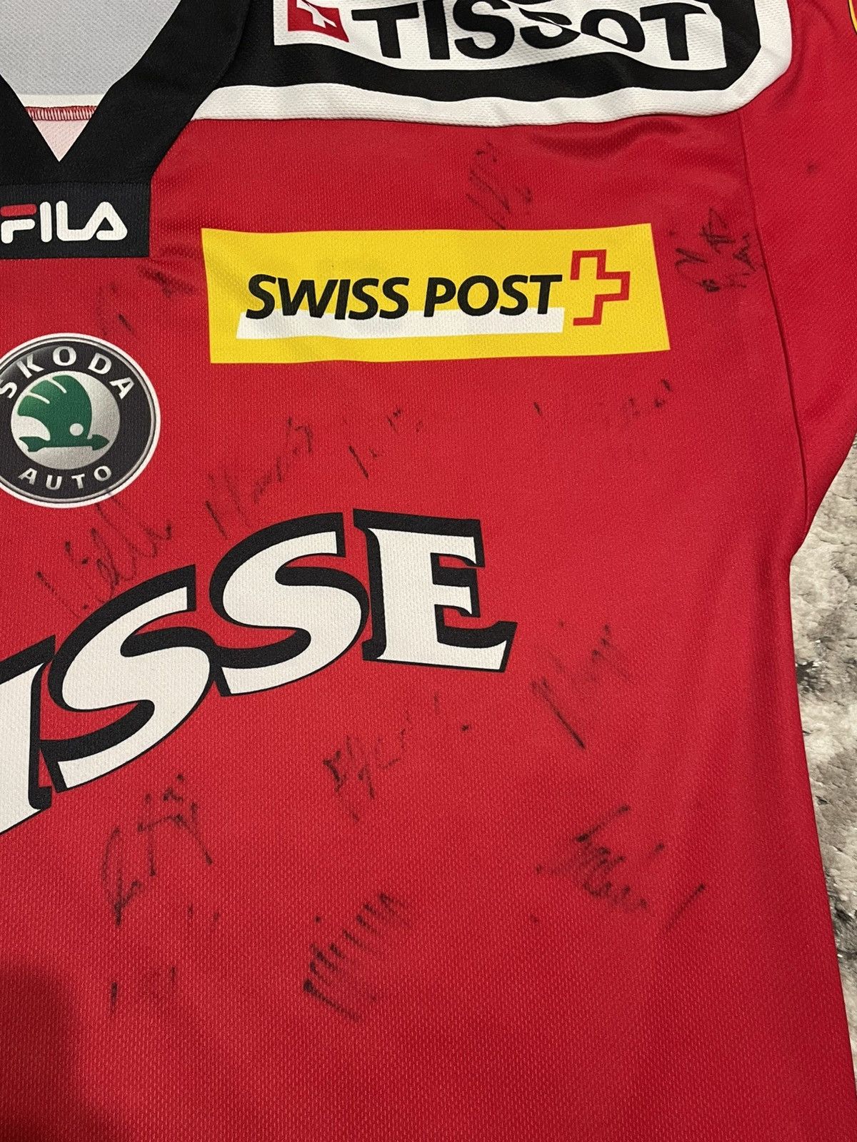 Vintage Sick Vintage Fila Suisse Signed Hockey Jersey Tissot Supreme Size US XL / EU 56 / 4 - 14 Thumbnail
