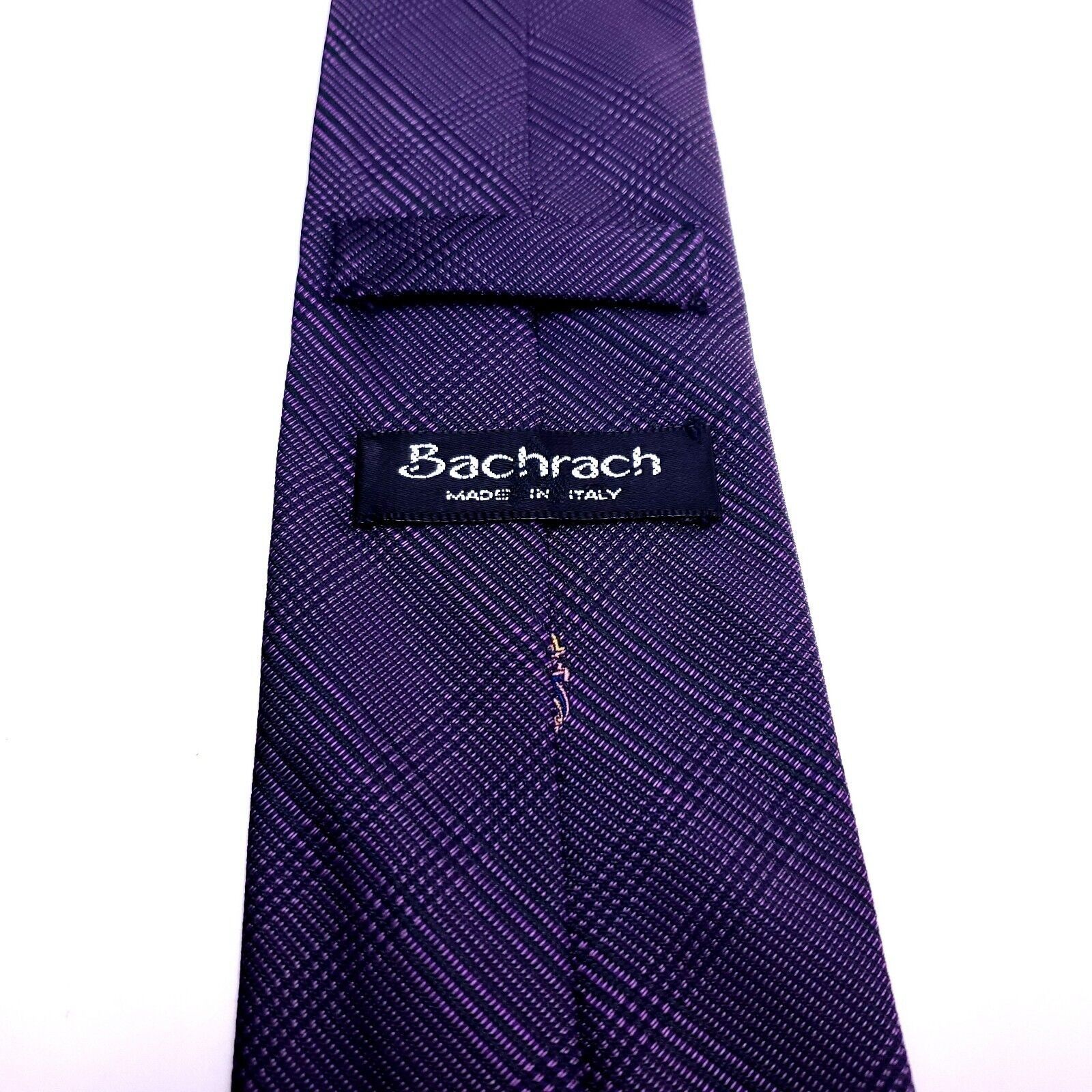 Bachrach Bachrach Purple Silk Tie Woven Glen Check Club Size ONE SIZE - 4 Thumbnail
