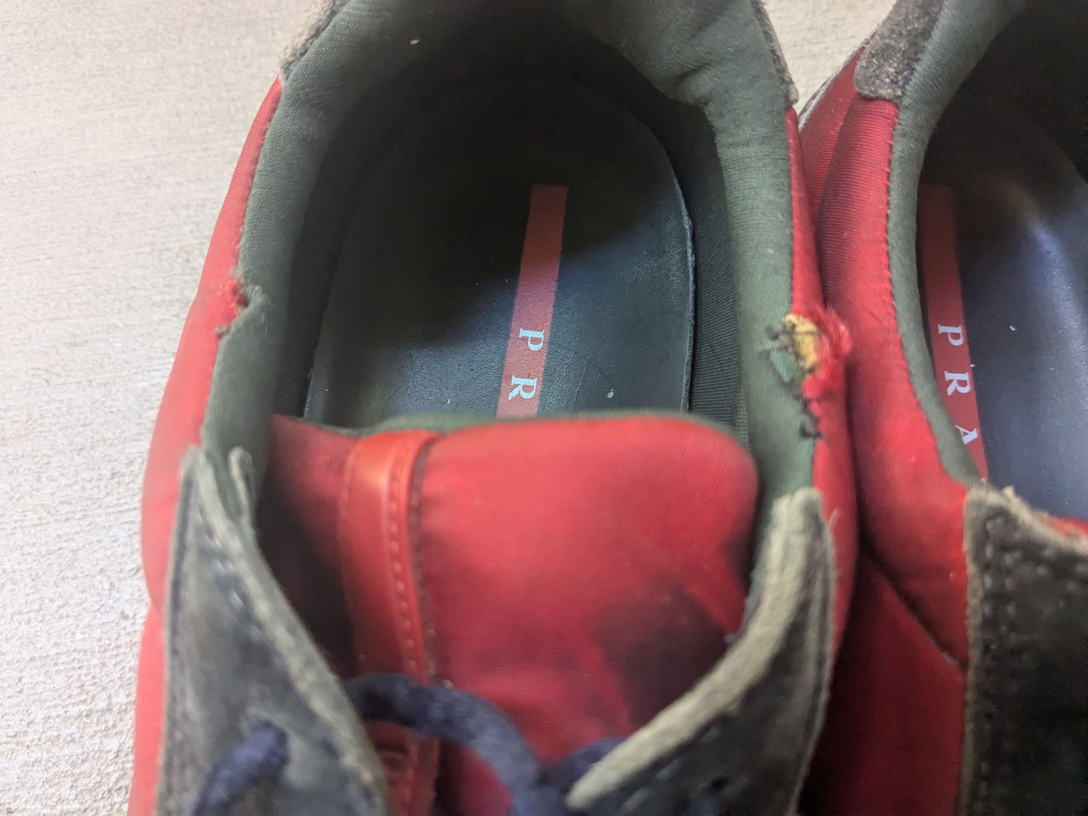 Prada Prada Sneakers Red Navy Blue Suede 10 Low Tops Y2K Red Size US 10 / EU 43 - 4 Thumbnail